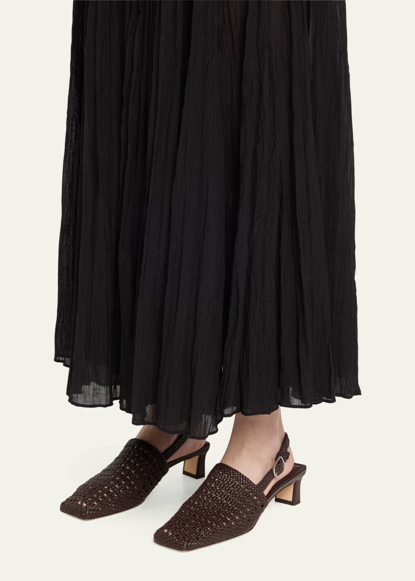 Vince Woven Leather Slingback Pumps Image 2 of 5