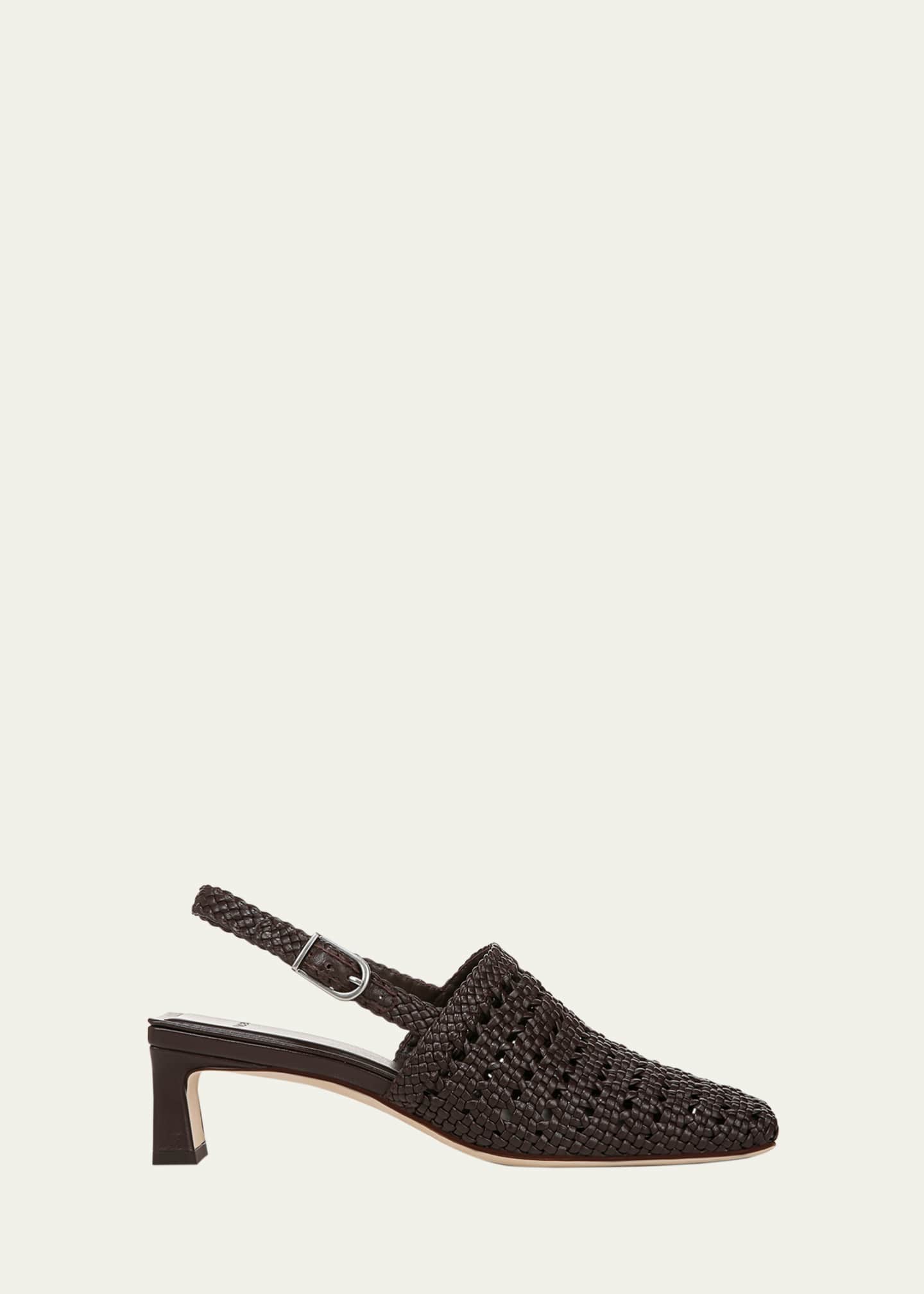 Vince Woven Leather Slingback Pumps Image 1 of 5