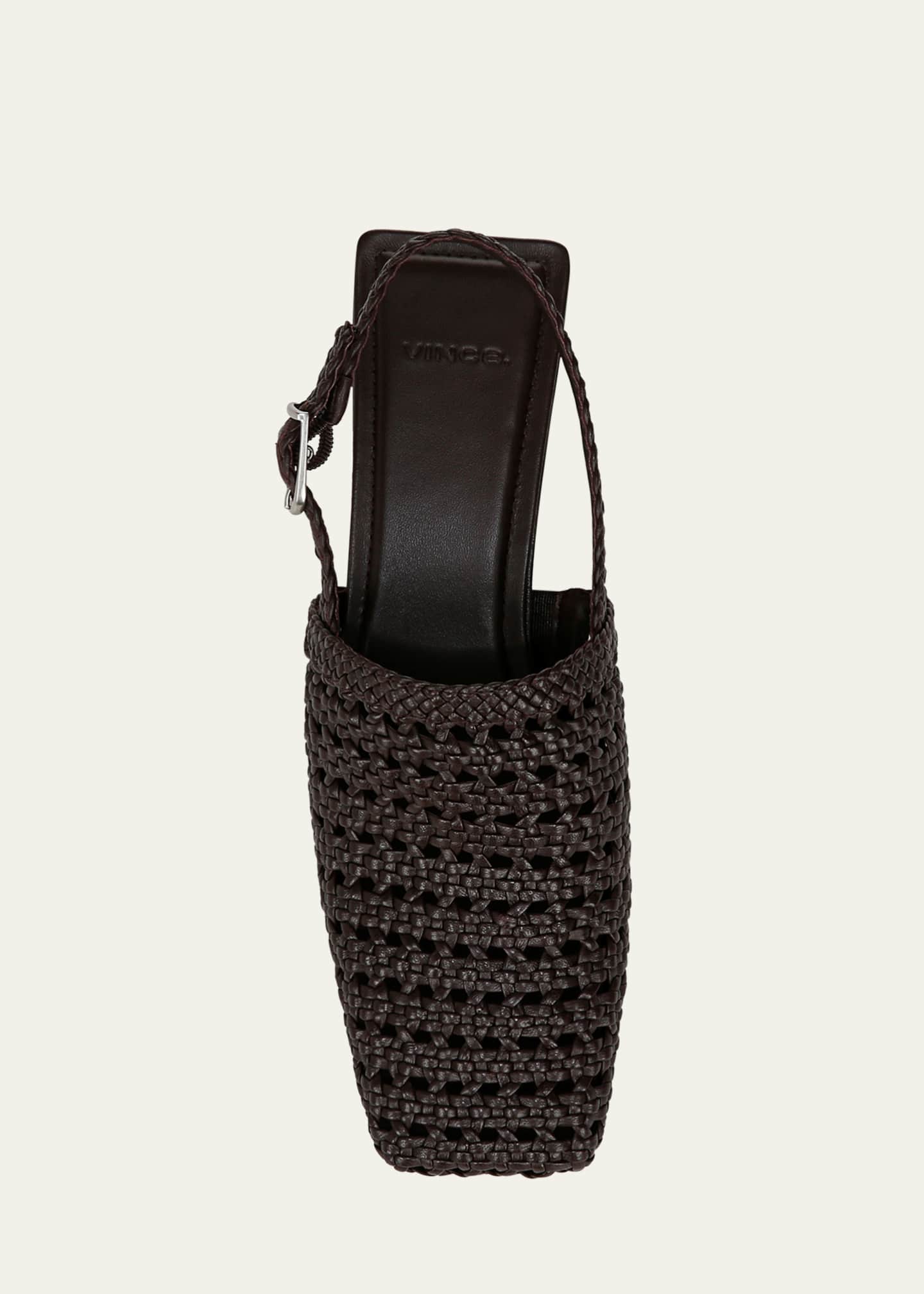Vince Woven Leather Slingback Pumps Image 5 of 5