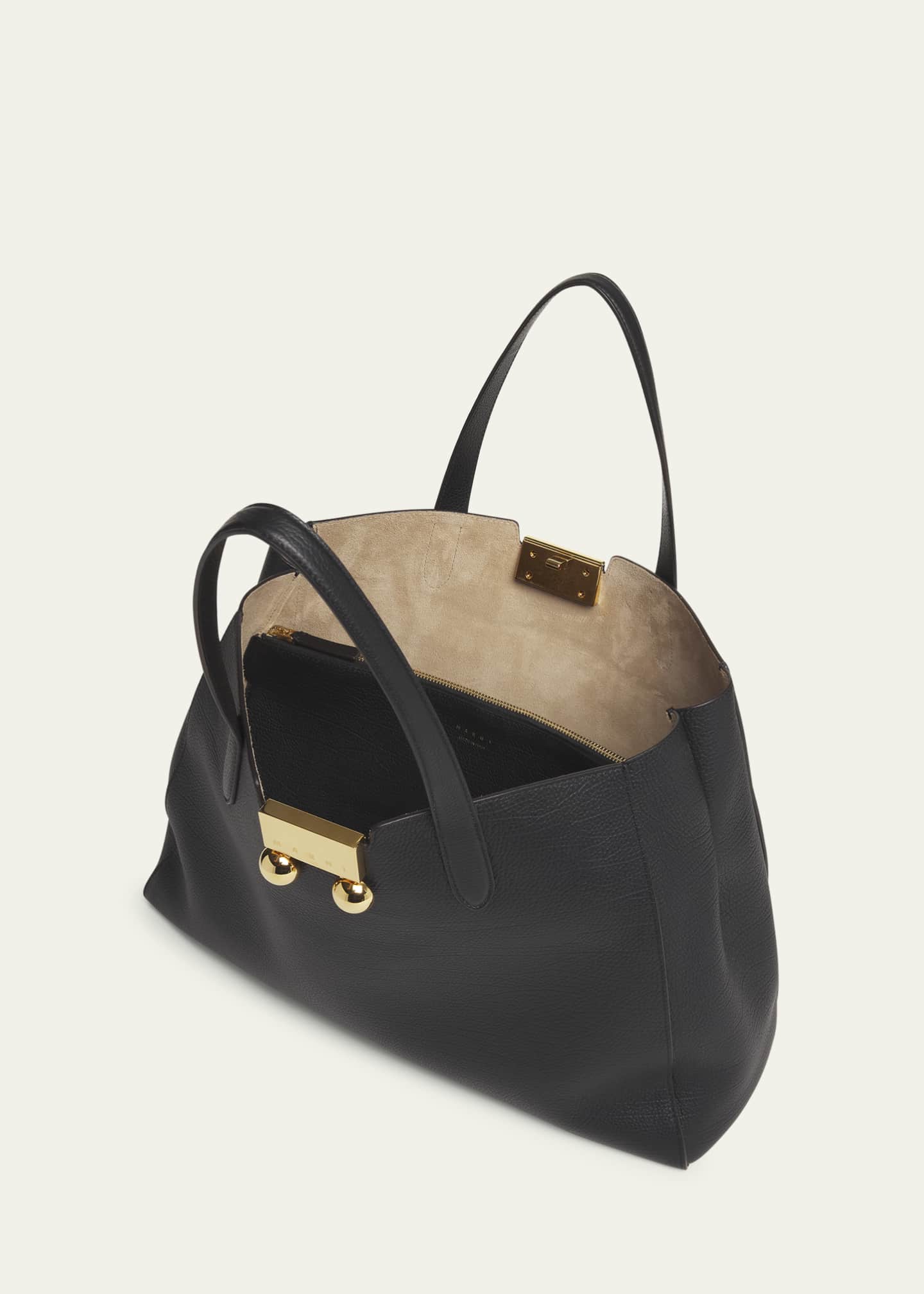 Marni Trunkaroo Medium Calfskin Tote Bag Image 4 of 5