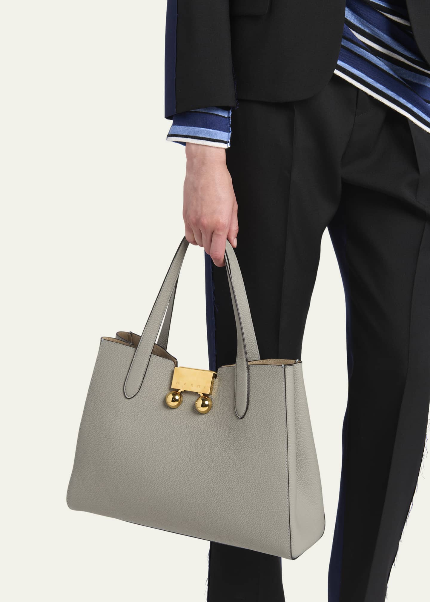 Marni Trunkaroo Small Calfskin Tote Bag Image 2 of 5