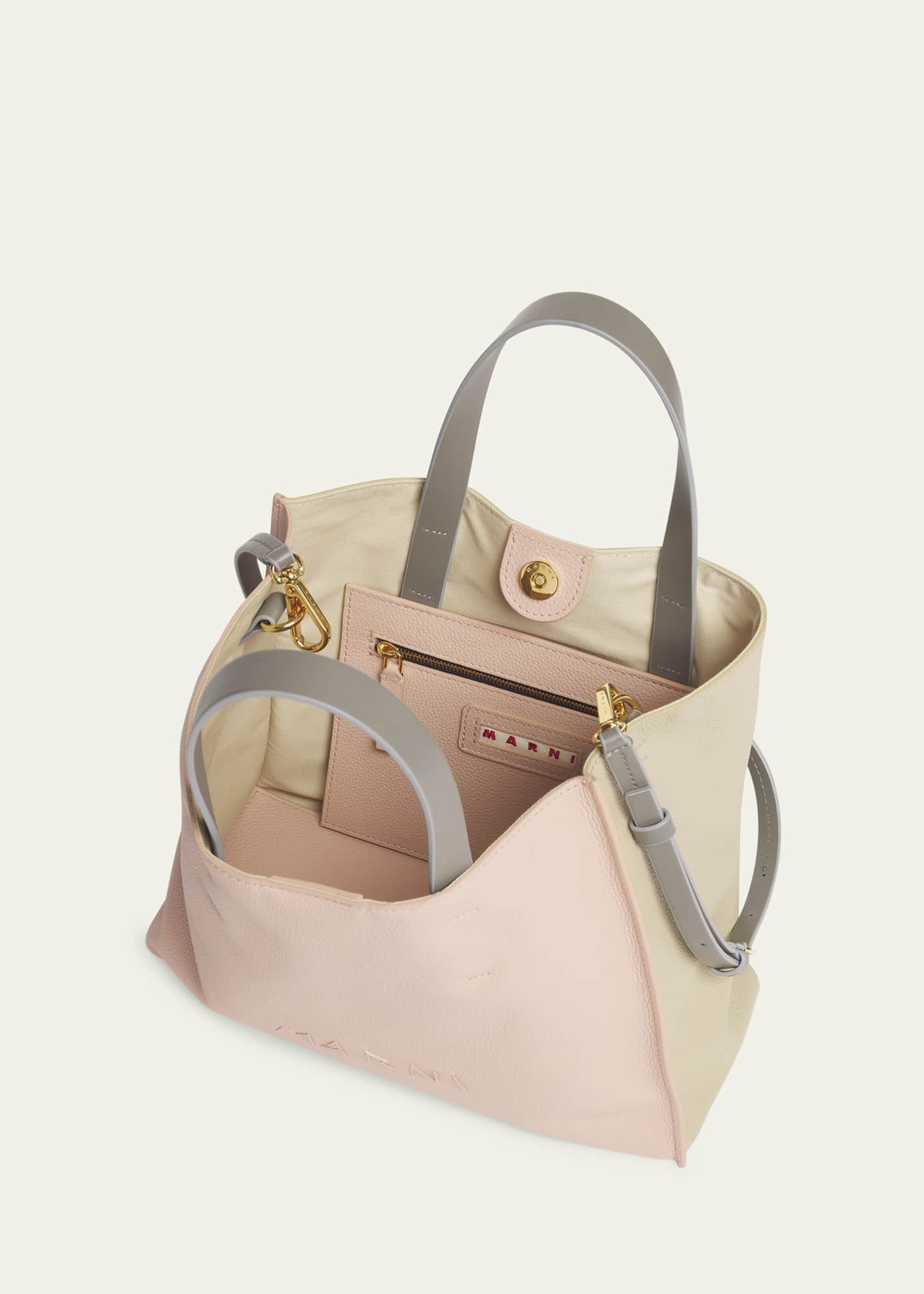 Marni Museo Small East-West Colorblock Leather Tote Bag Image 4 of 5