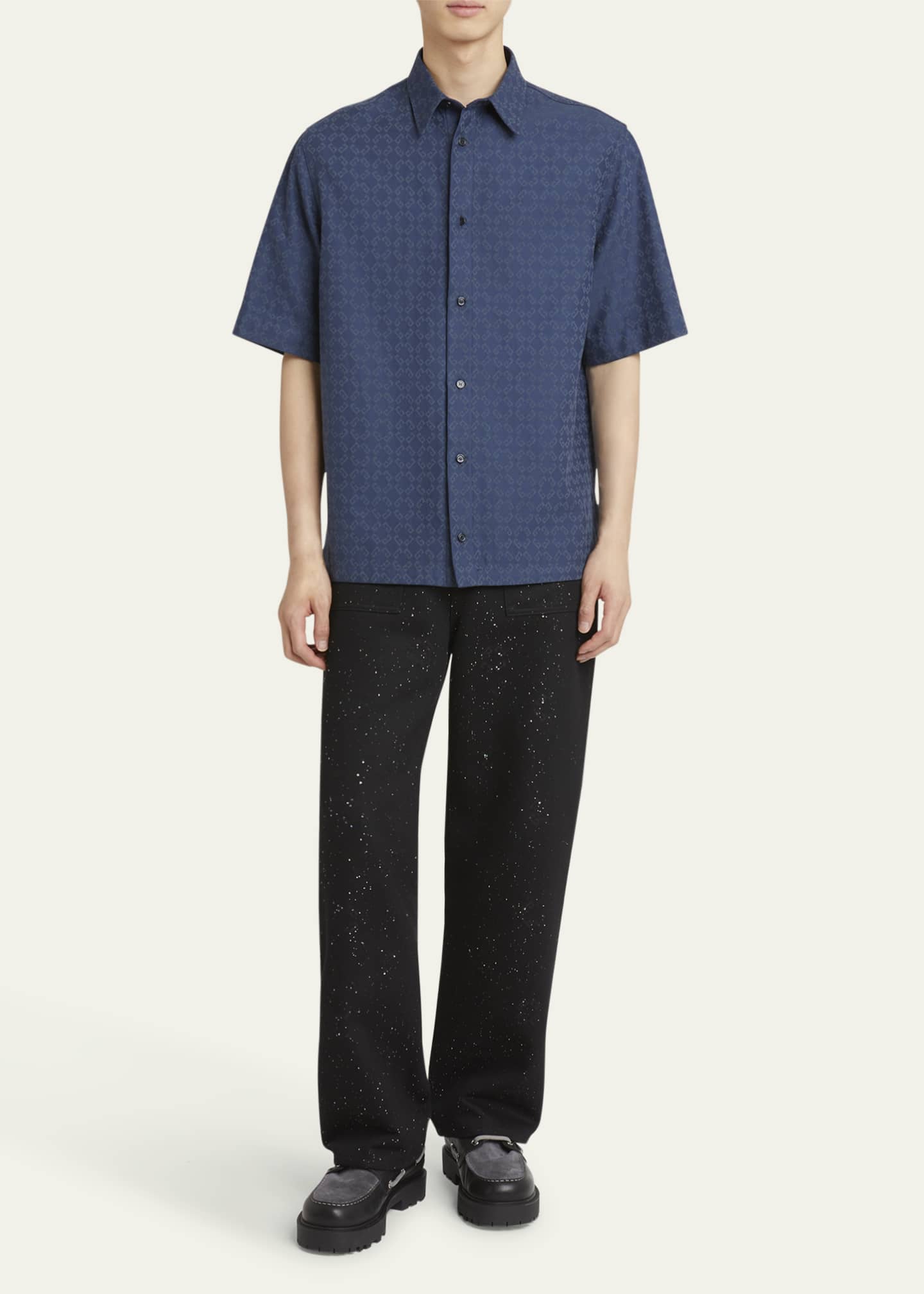 Givenchy Men's Monogram Jacquard Denim Shirt - Bergdorf Goodman