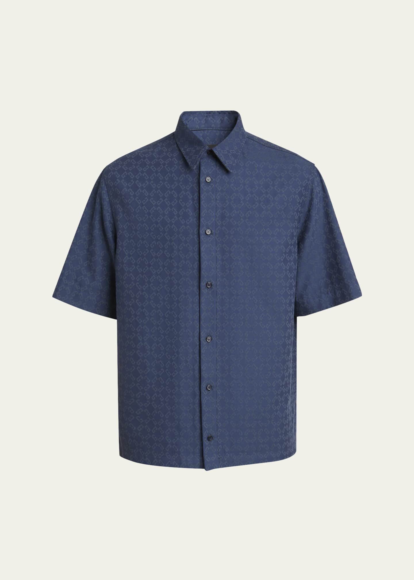 Givenchy Men's Monogram Jacquard Denim Shirt Image 1 of 5