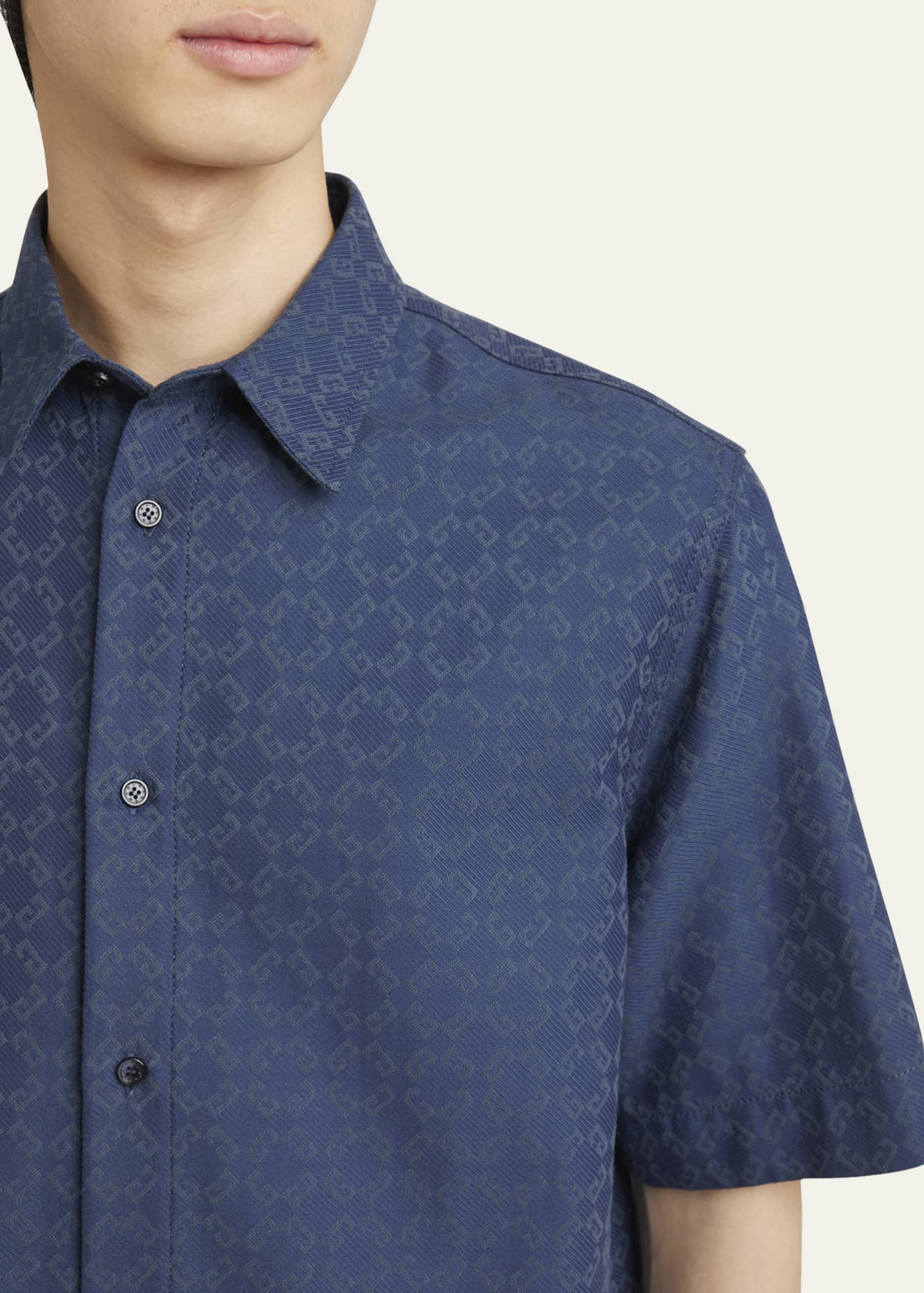 Givenchy Men's Monogram Jacquard Denim Shirt Image 5 of 5