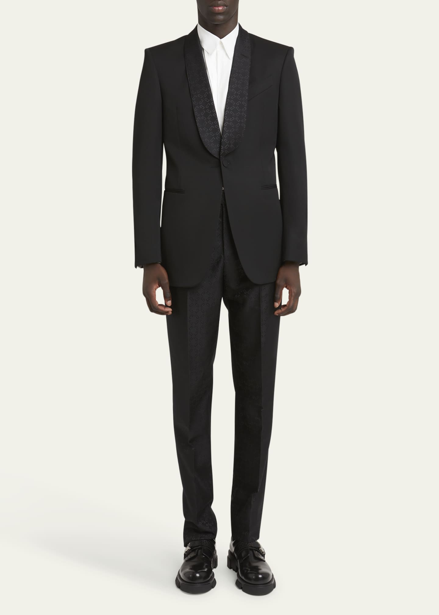 Givenchy Men's Monogram Shawl Long Tuxedo Jacket - Bergdorf