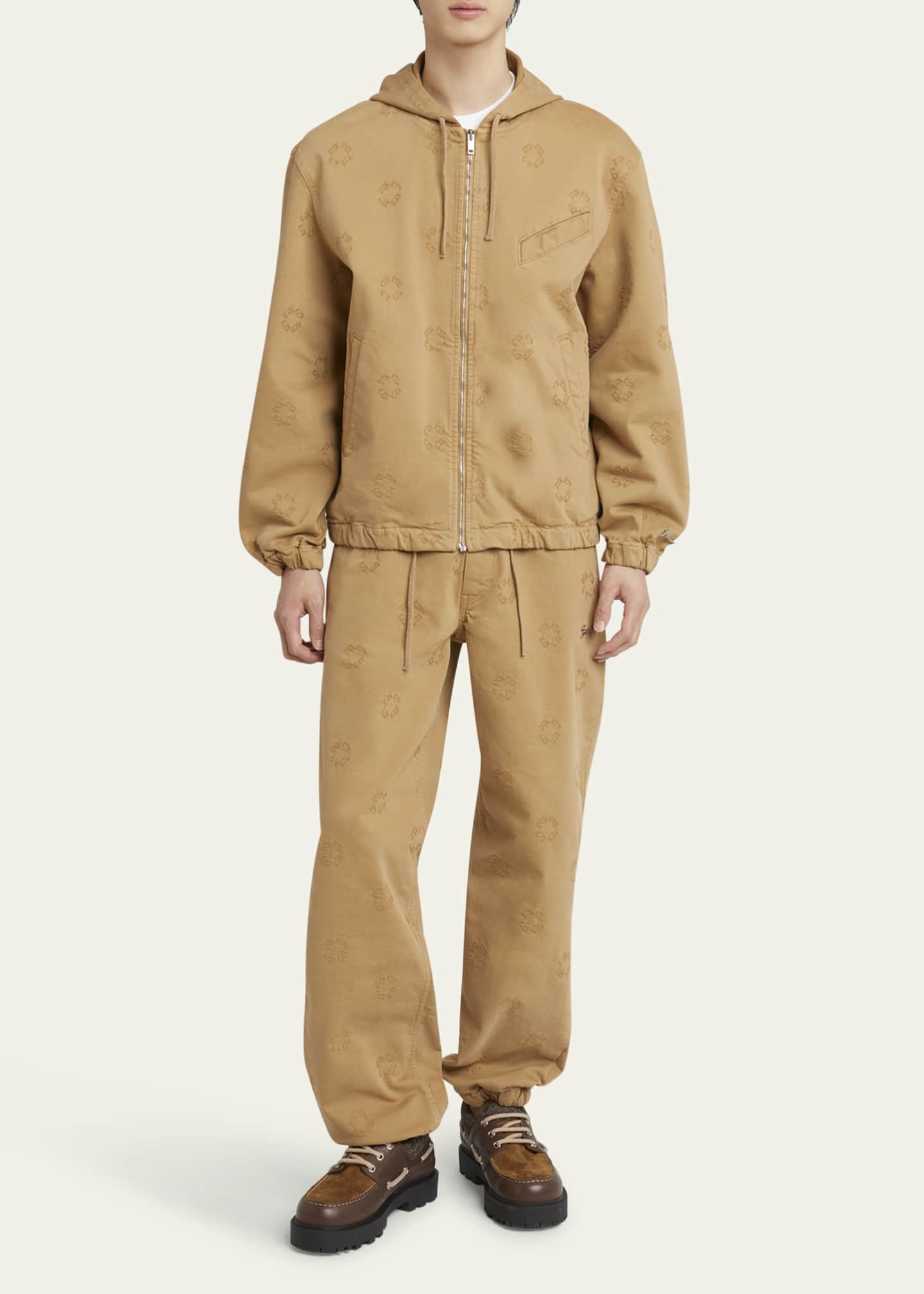 Givenchy Men's Felpa-Effect Monogram Denim Pants Image 2 of 5