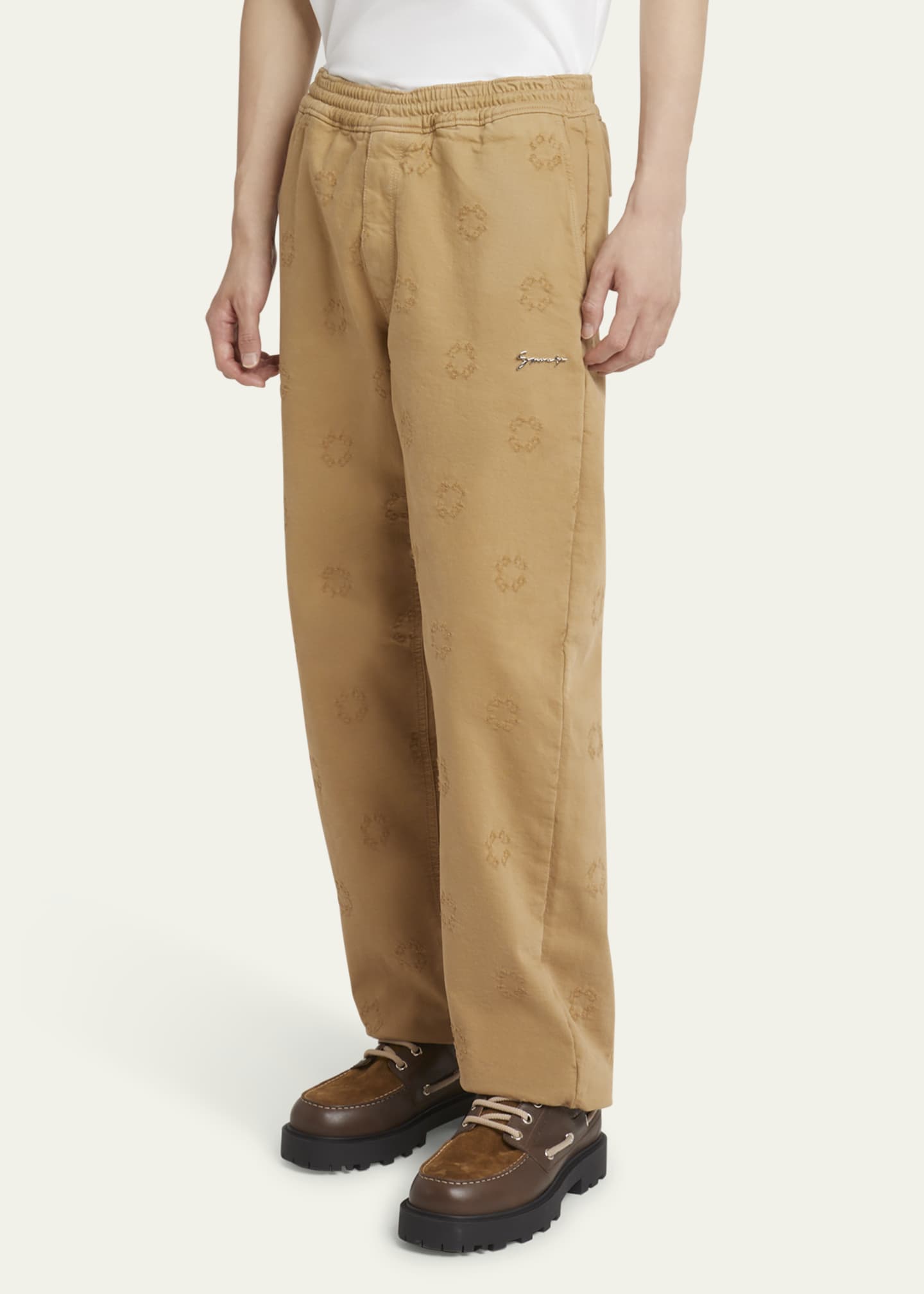 Givenchy Men's Felpa-Effect Monogram Denim Pants Image 4 of 5