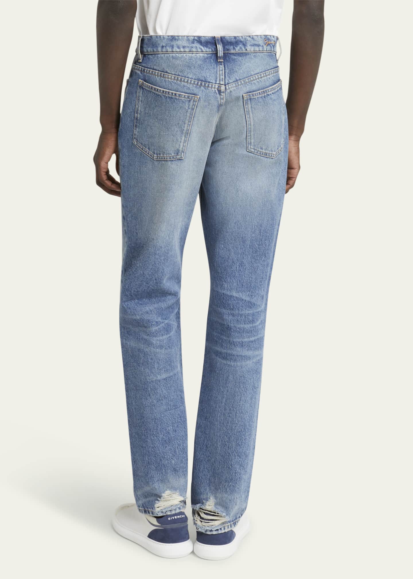 Givenchy Men's Faded Straight-Leg Jeans Image 3 of 5