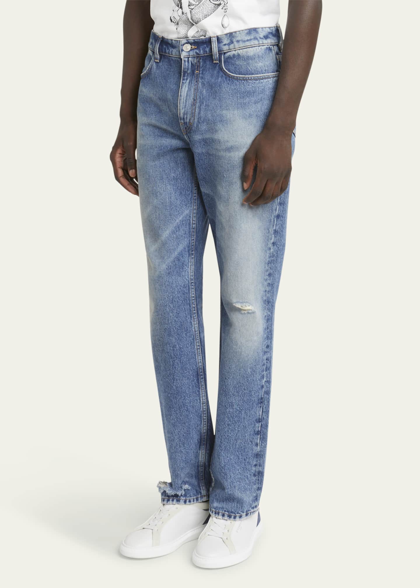 Givenchy Men's Faded Straight-Leg Jeans Image 4 of 5