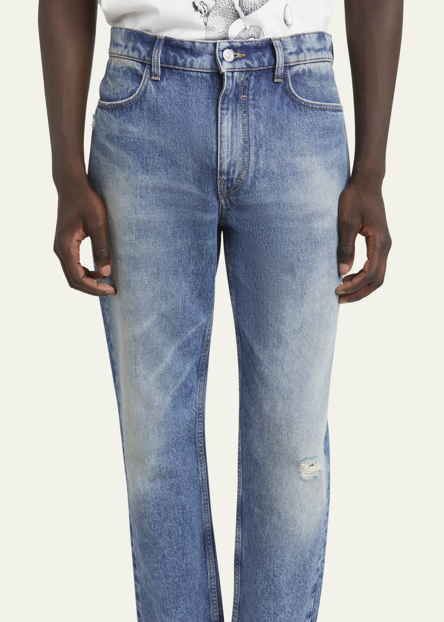 Givenchy Men's Faded Straight-Leg Jeans Image 5 of 5