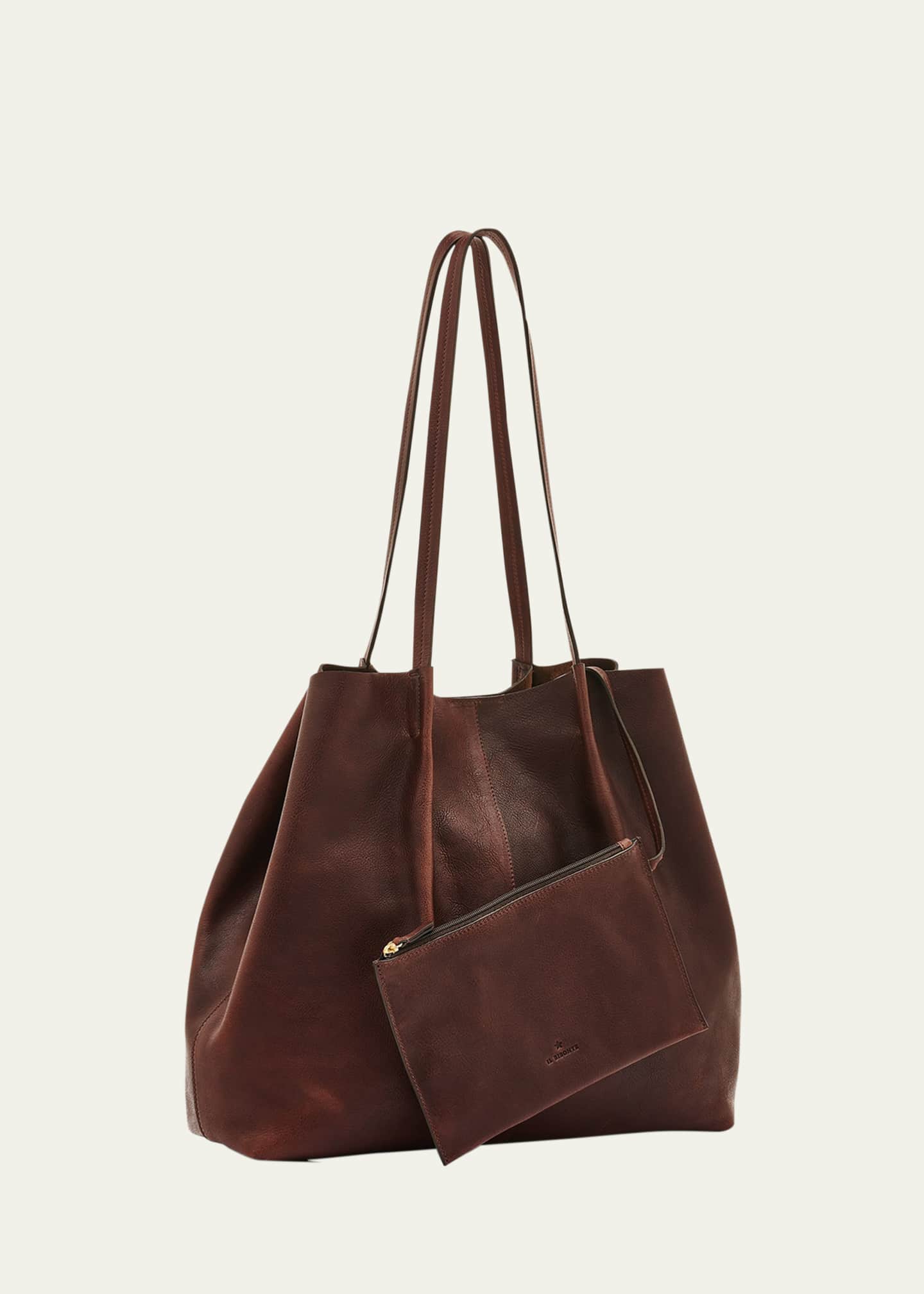Il Bisonte Nina Pleated Leather Tote Bag Image 3 of 4