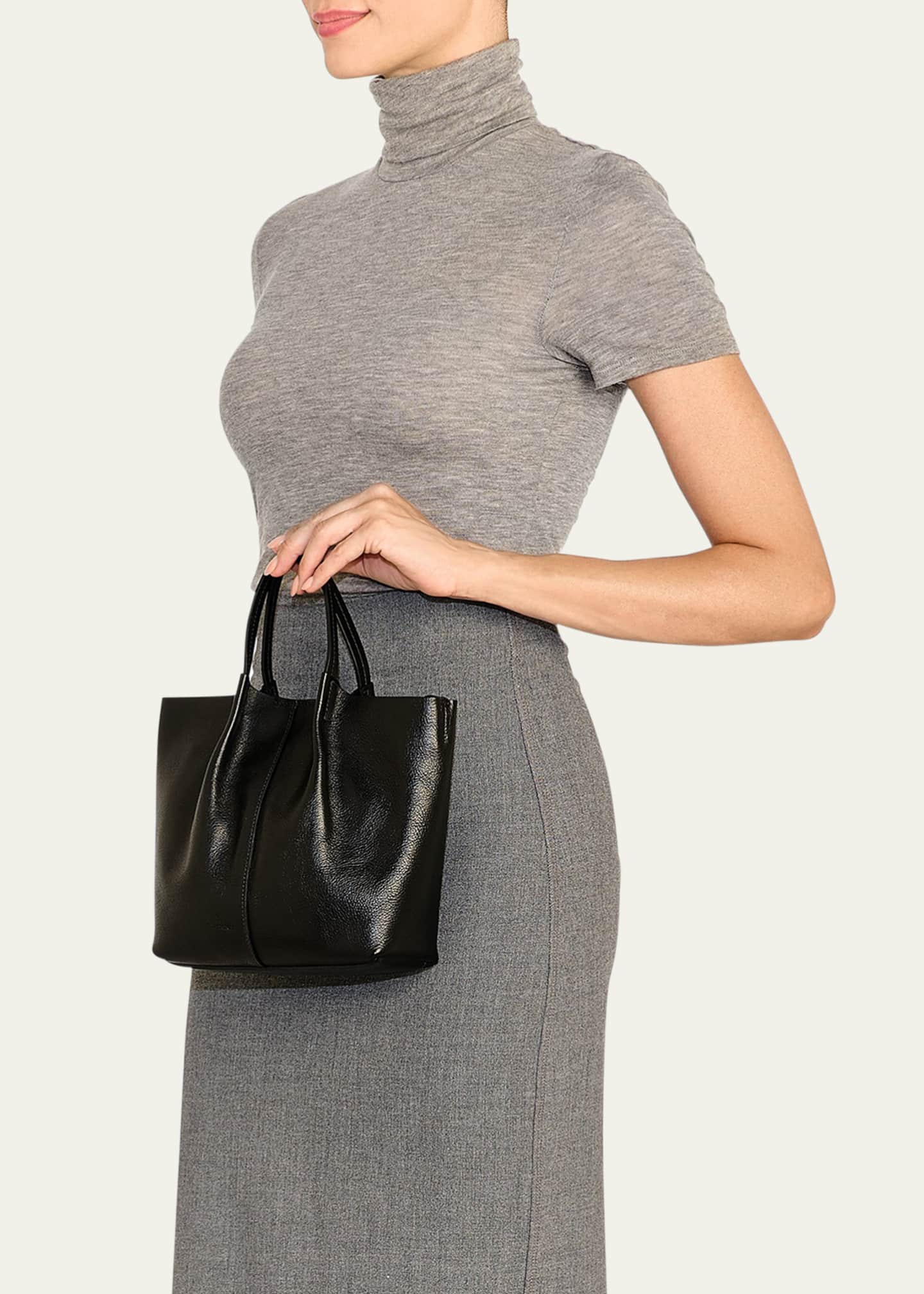 Il Bisonte Nina Small Pleated Leather Tote Bag Image 2 of 4