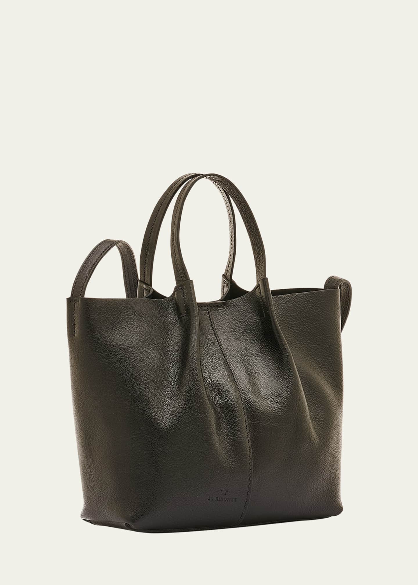Il Bisonte Nina Small Pleated Leather Tote Bag Image 3 of 4