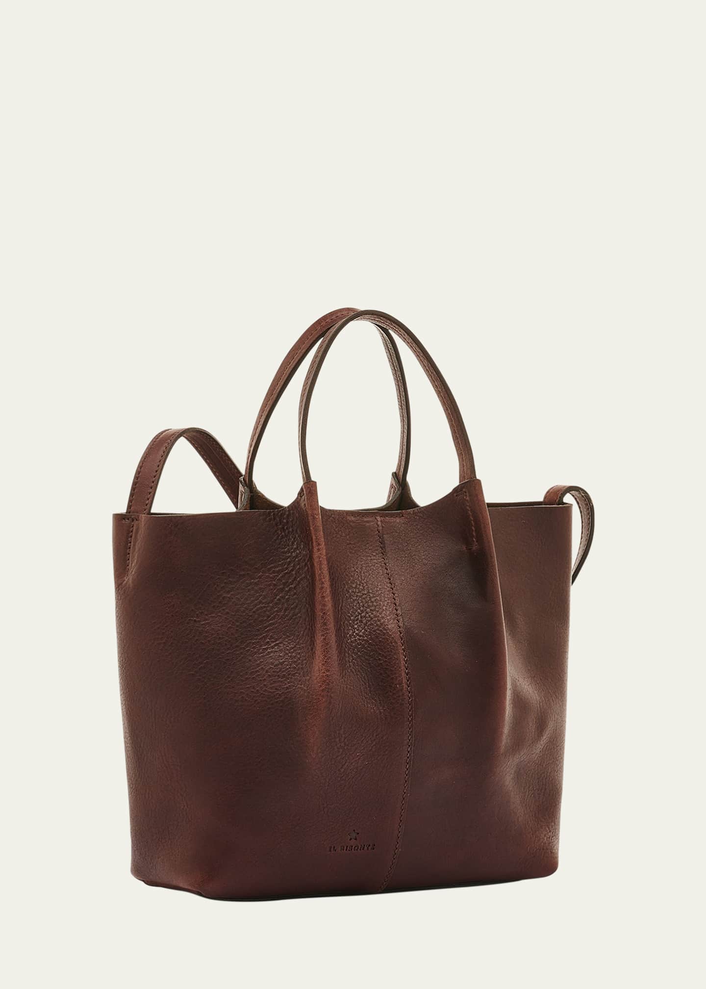 Il Bisonte Nina Small Pleated Leather Tote Bag Image 3 of 4