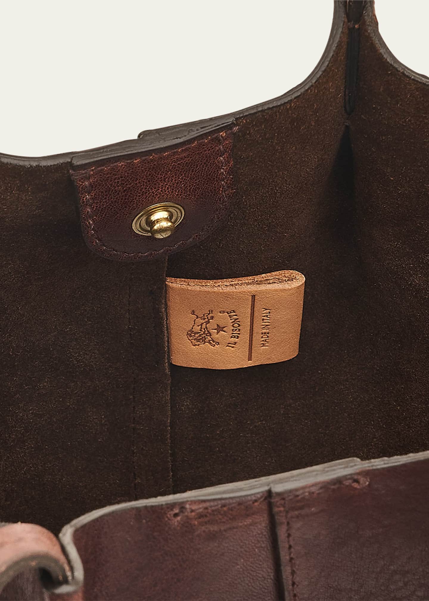 Il Bisonte Nina Small Pleated Leather Tote Bag Image 4 of 4