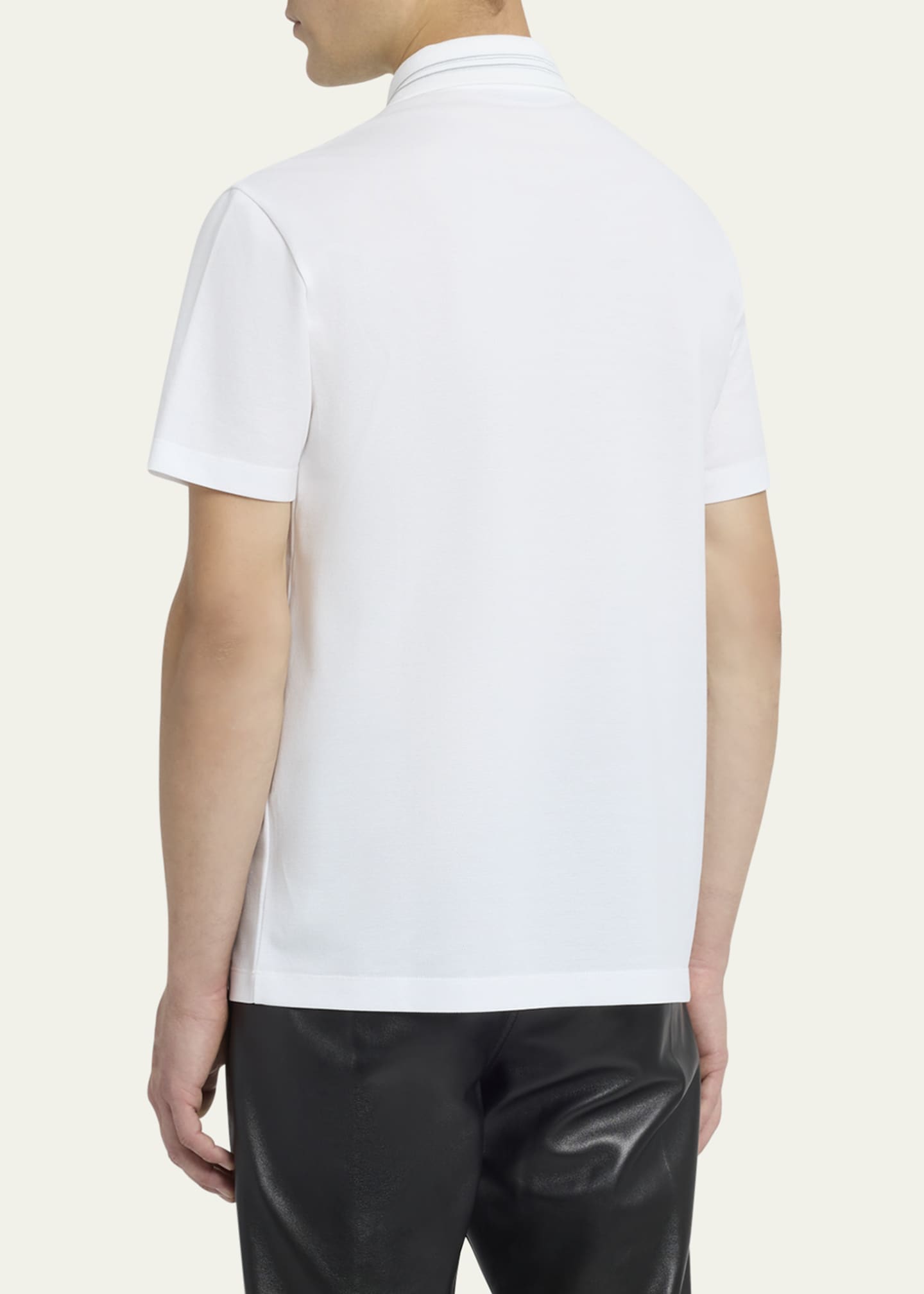Versace Men's Medusa-Collar Pique Polo Shirt Image 3 of 5