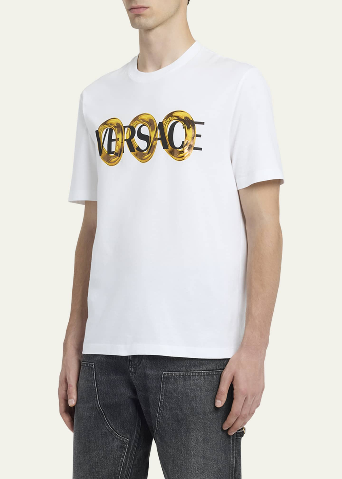 Versace Men's Chain Logo T-Shirt Image 4 of 5