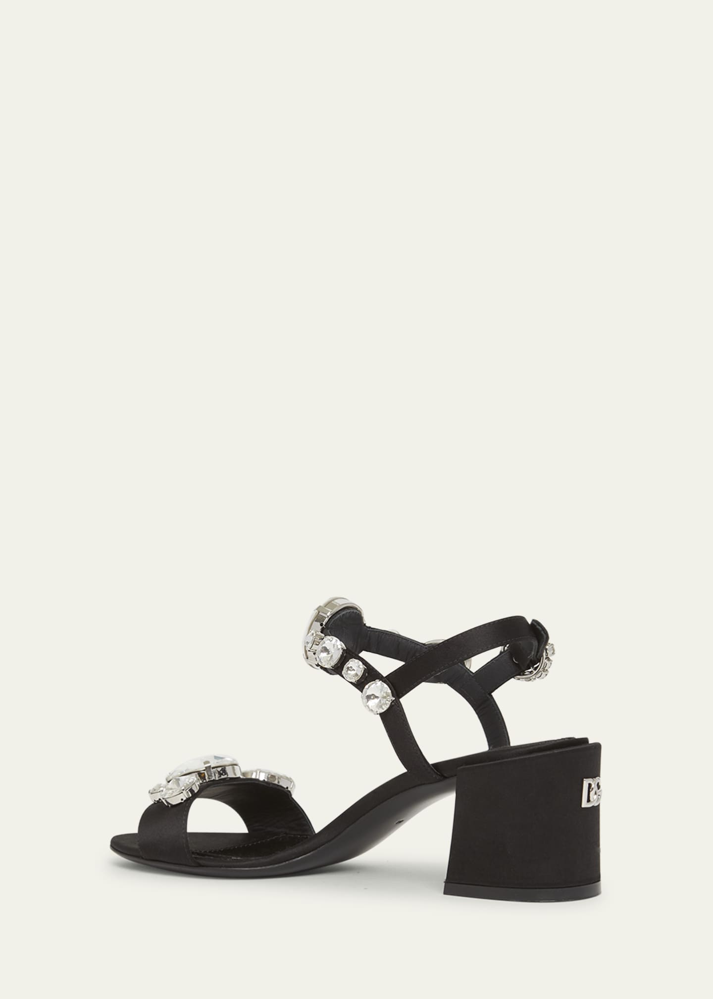 Dolce&Gabbana Crystal Satin Slingback Sandals Image 4 of 5