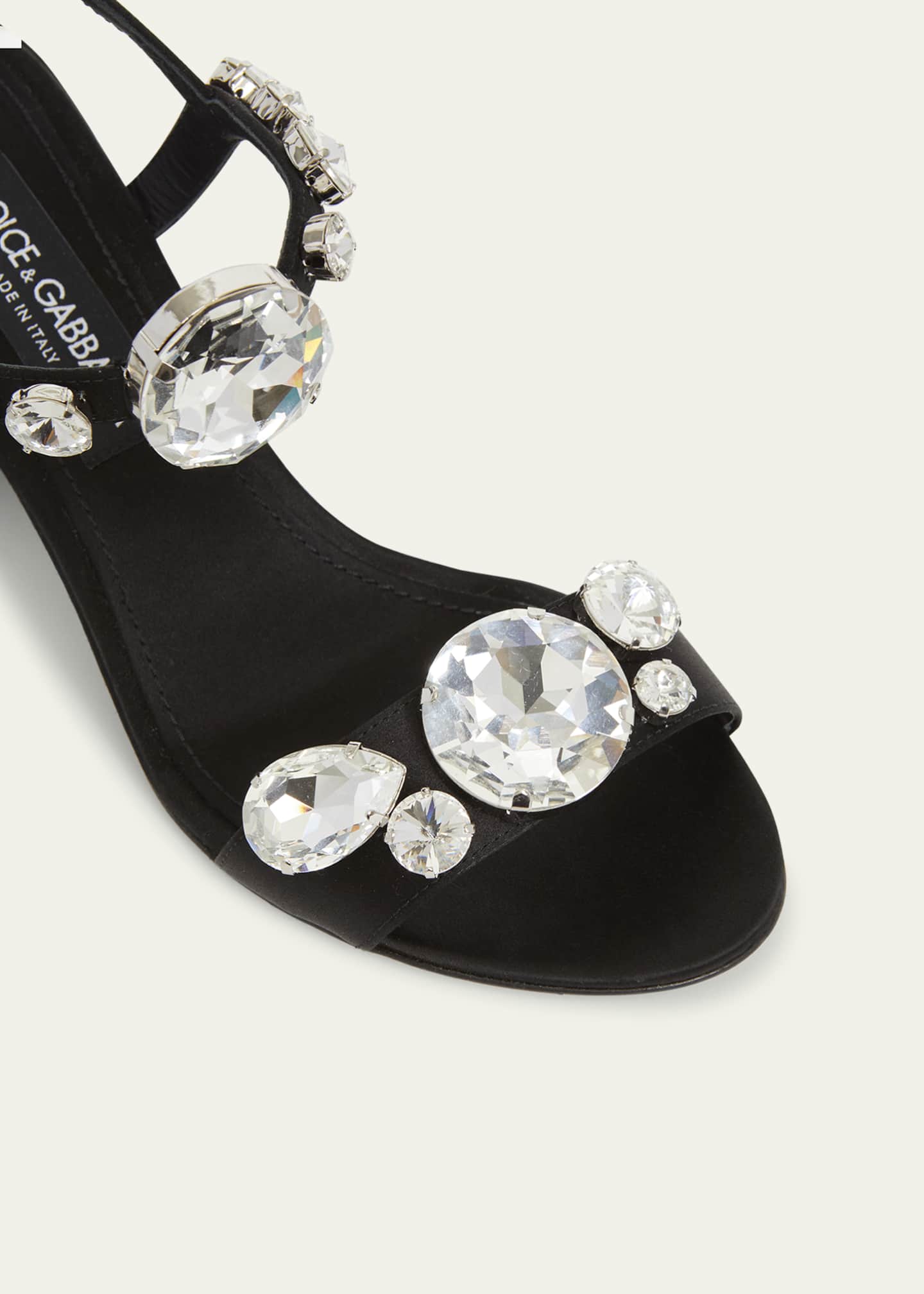Dolce&Gabbana Crystal Satin Slingback Sandals Image 5 of 5