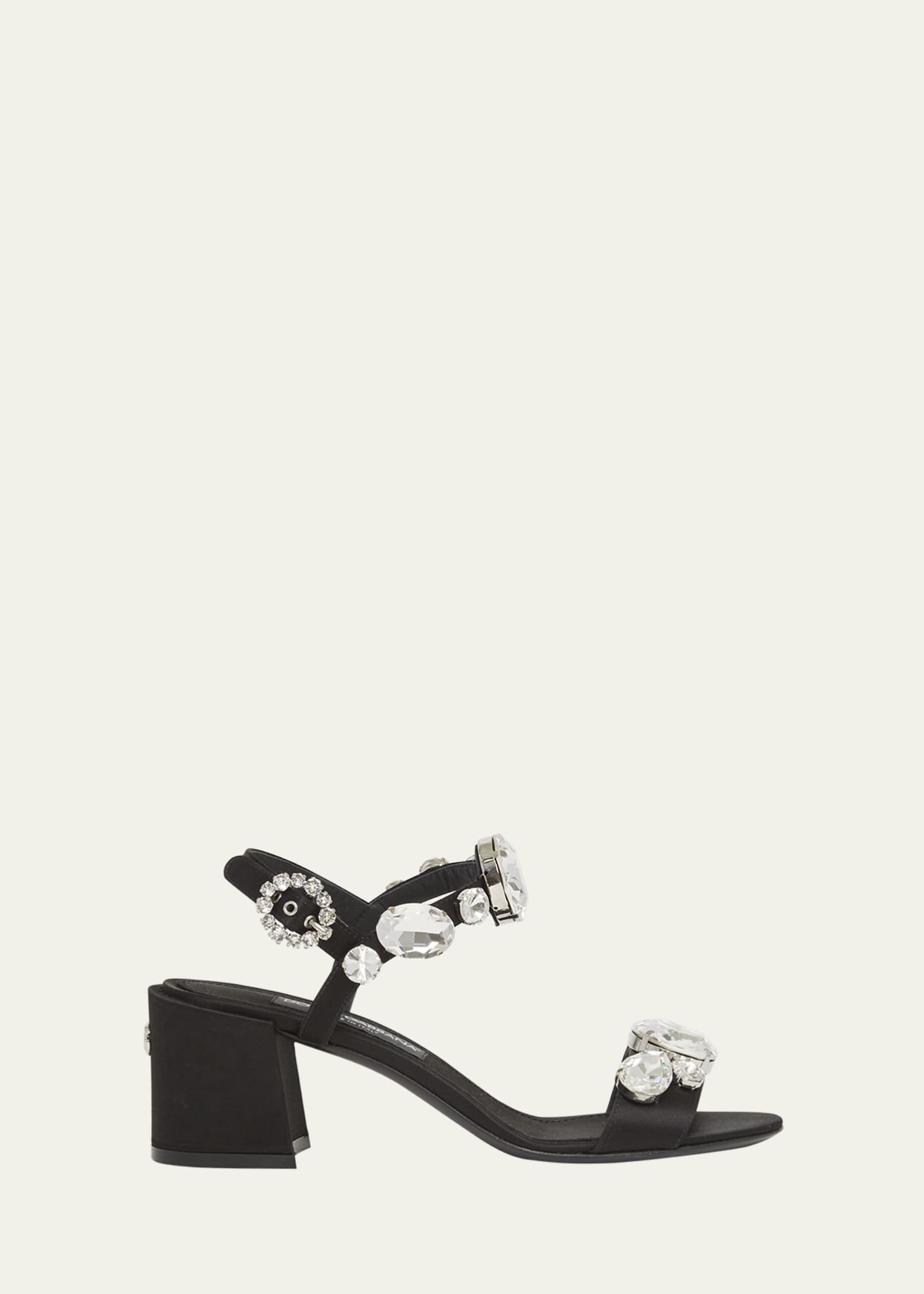 Dolce&Gabbana Crystal Satin Slingback Sandals Image 1 of 5