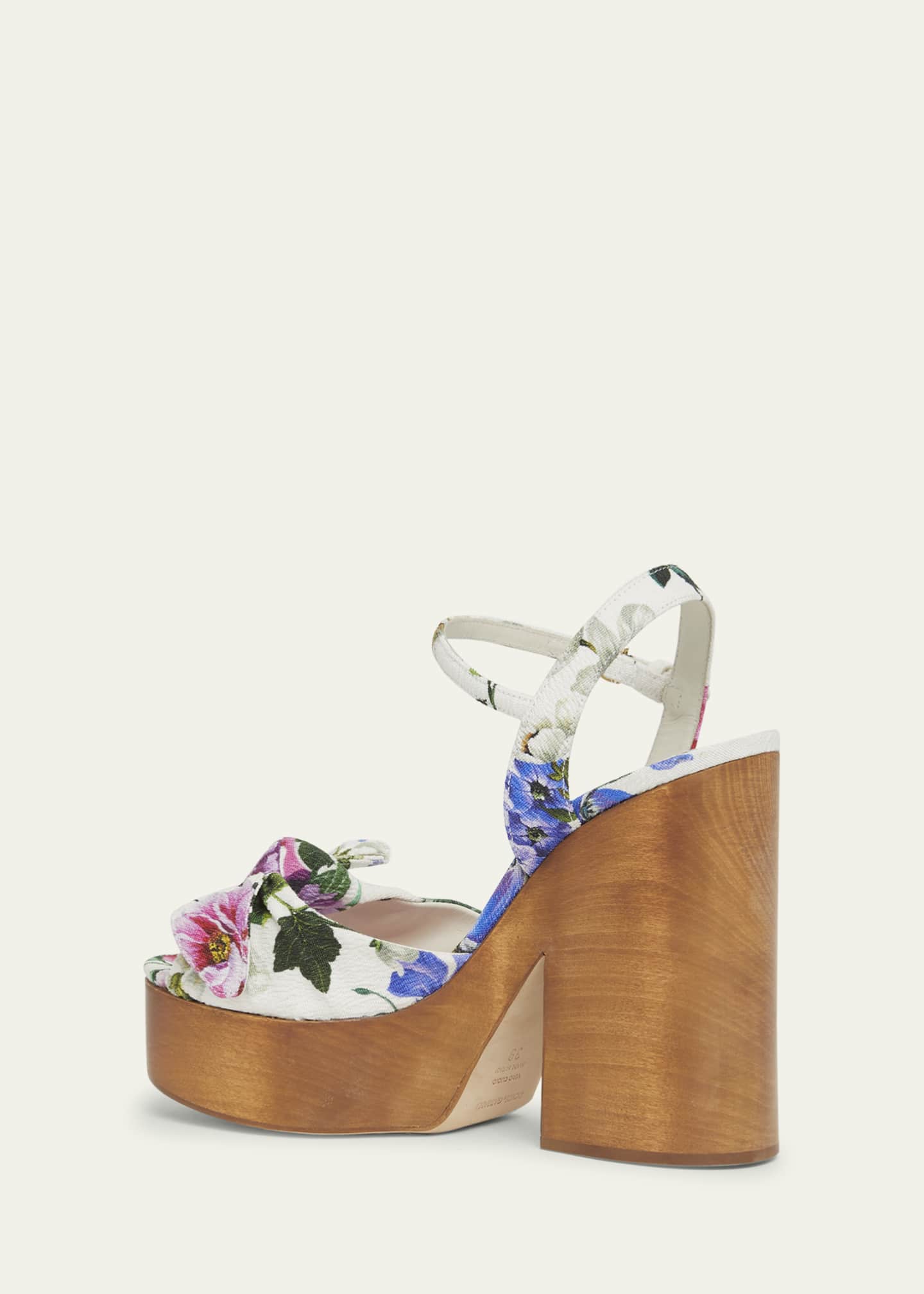 Dolce&Gabbana Floral Ankle-Strap Platform Sandals Image 4 of 5