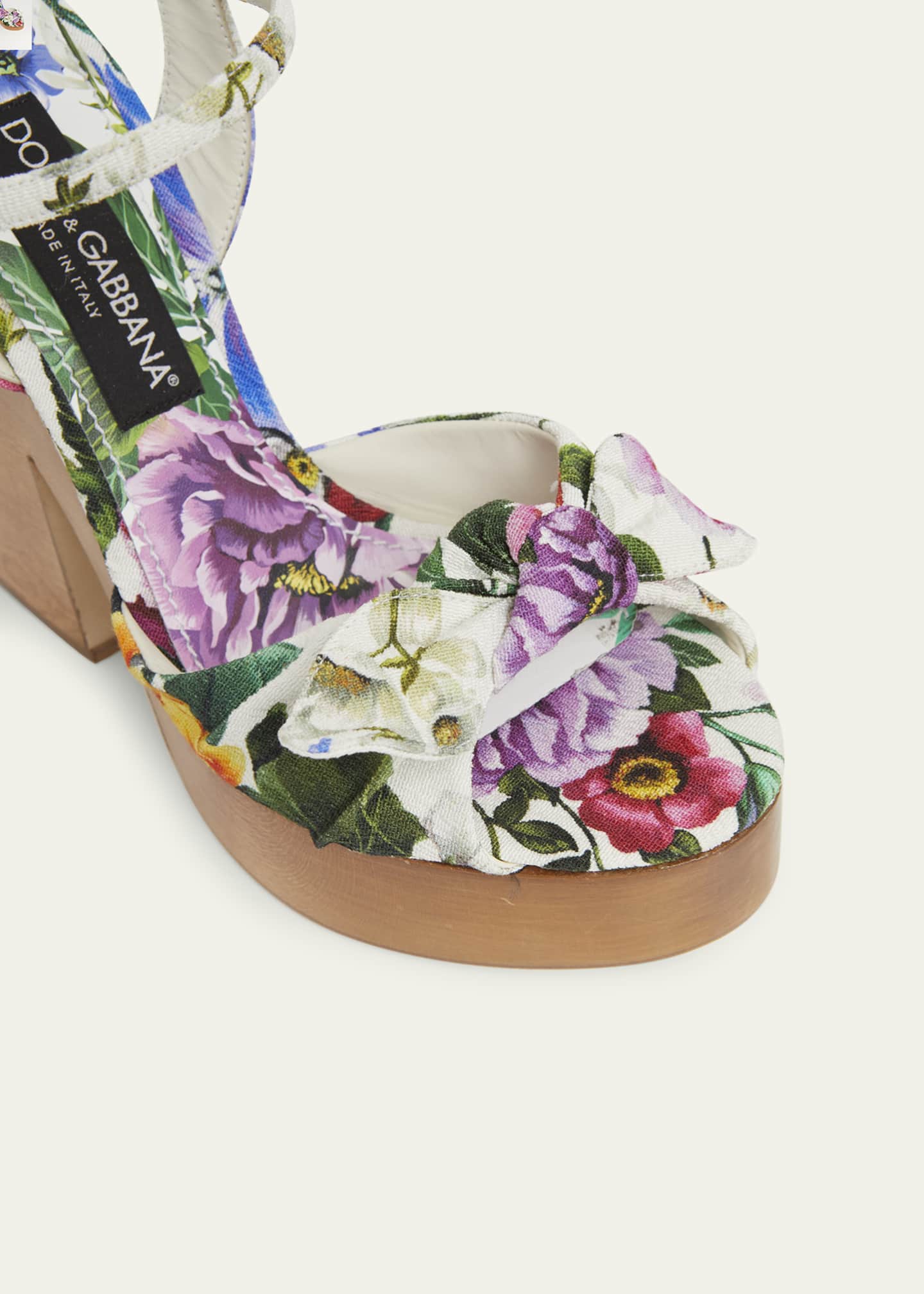 Dolce&Gabbana Floral Ankle-Strap Platform Sandals Image 5 of 5