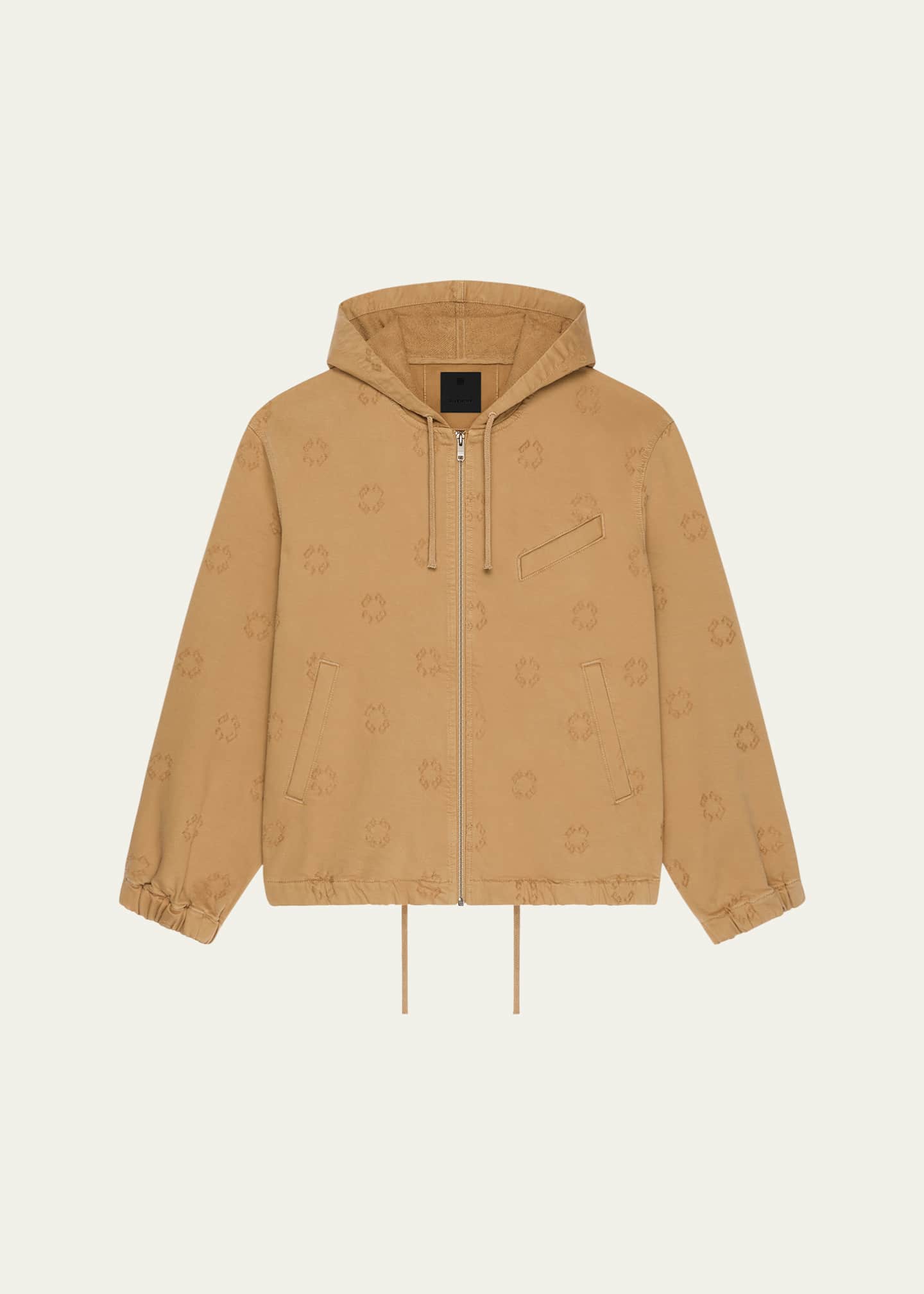 Givenchy Men's Hooded Monogram Denim Jacket Image 1 of 2