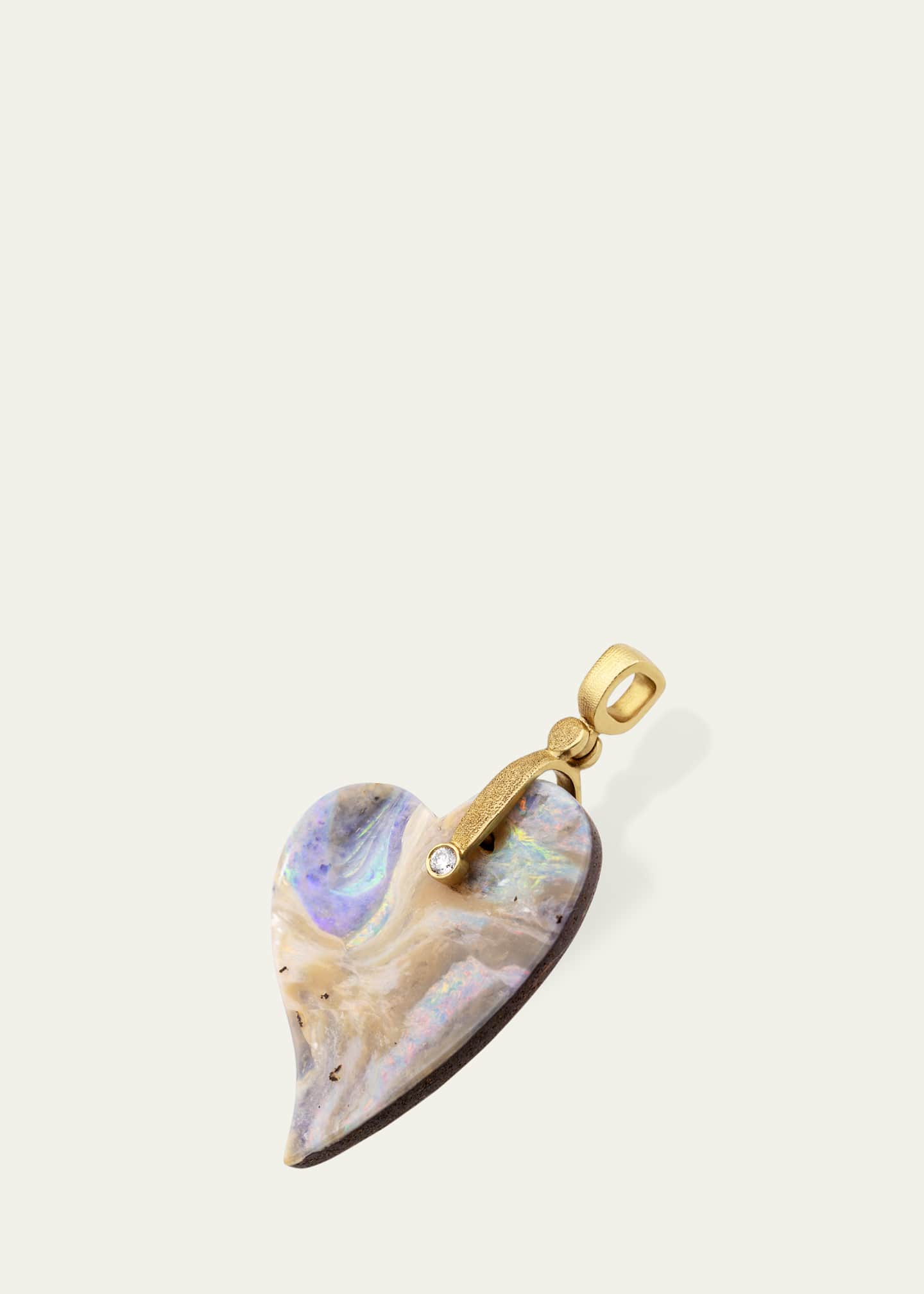 Alex Sepkus Sticks and Stones 18K Yellow Gold Heart Boulder Opal Pendant Image 2 of 2