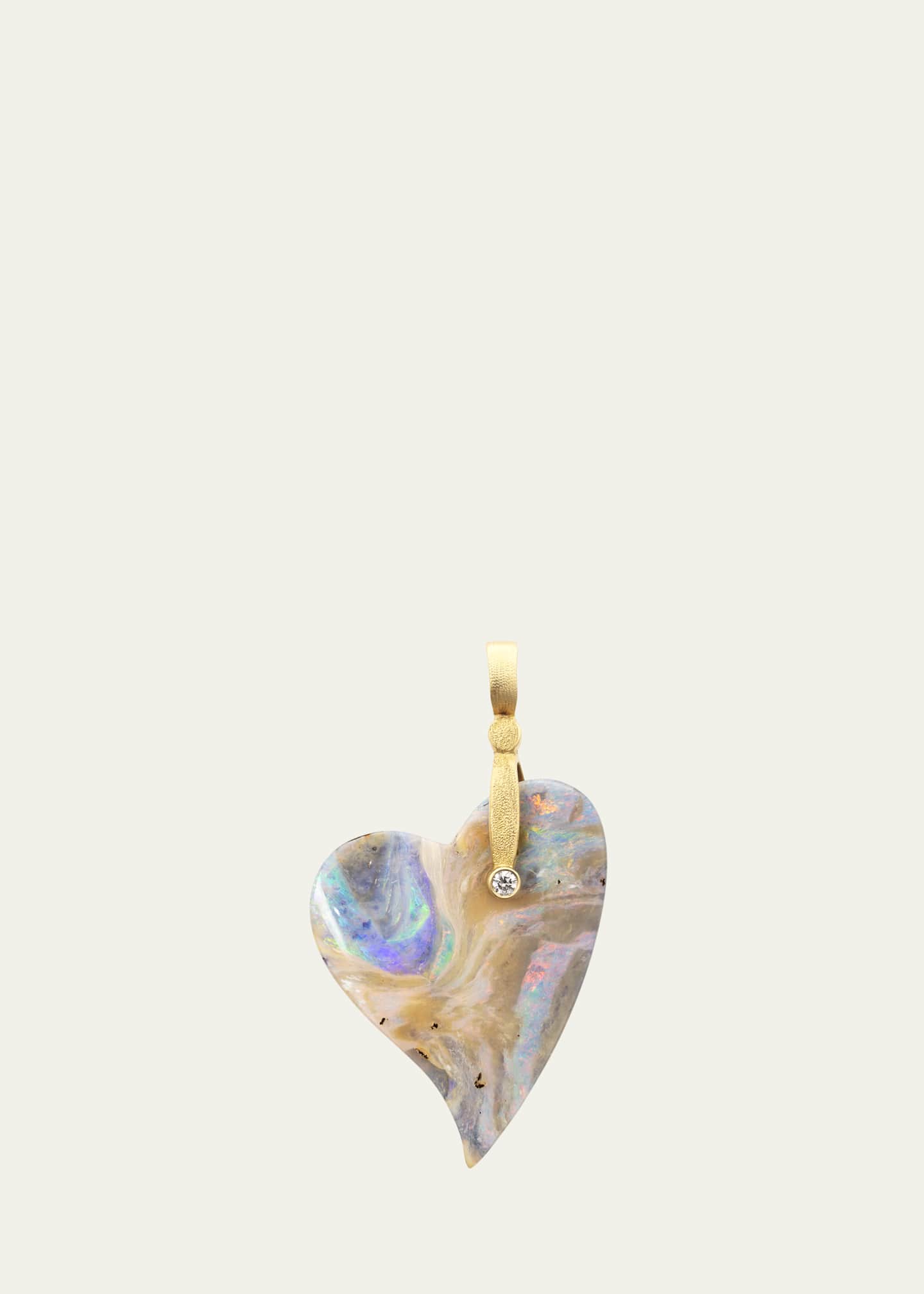 Alex Sepkus Sticks and Stones 18K Yellow Gold Heart Boulder Opal Pendant Image 1 of 2