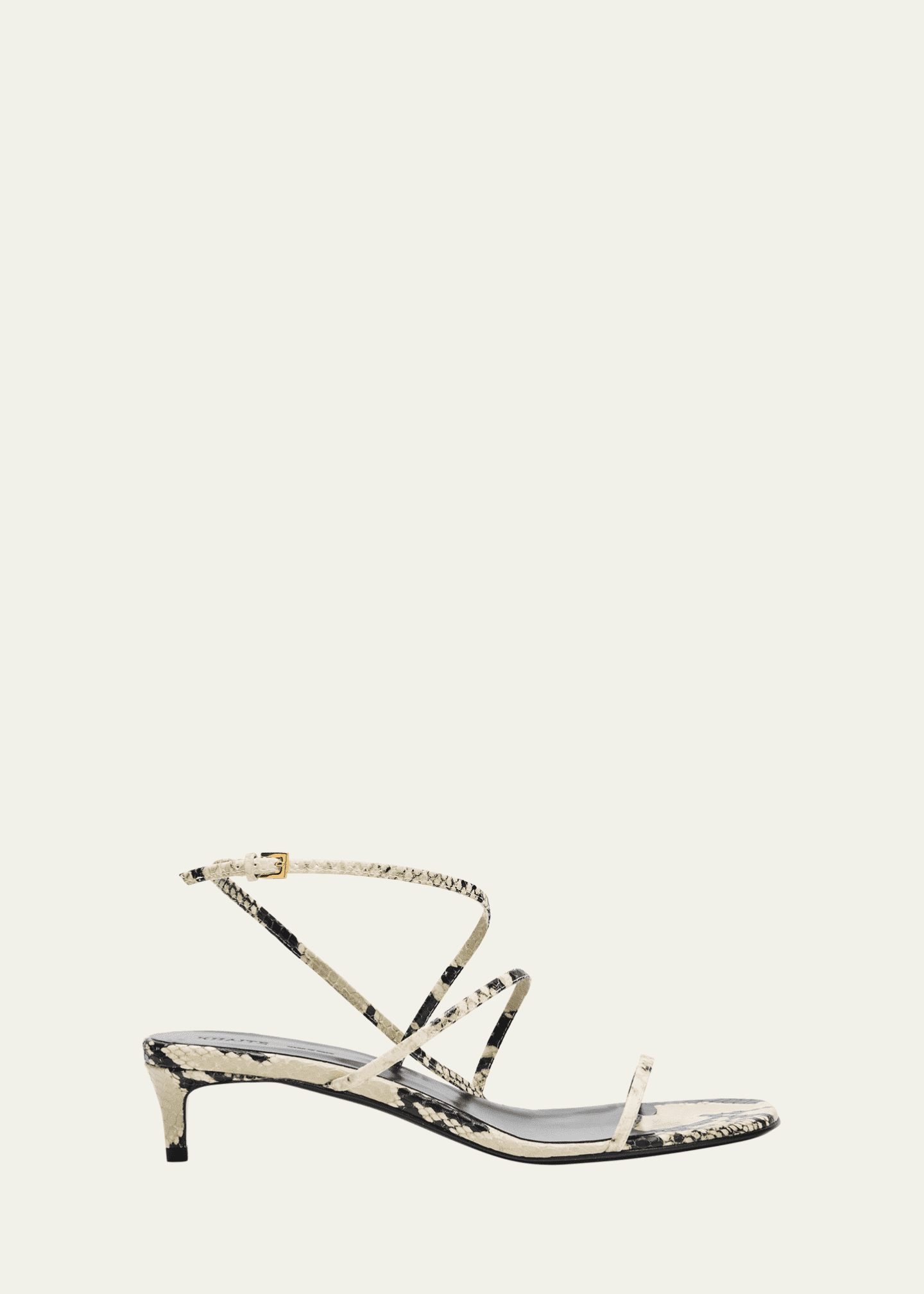Khaite Strappy Python-Embossed Kitten Sandals Image 1 of 4