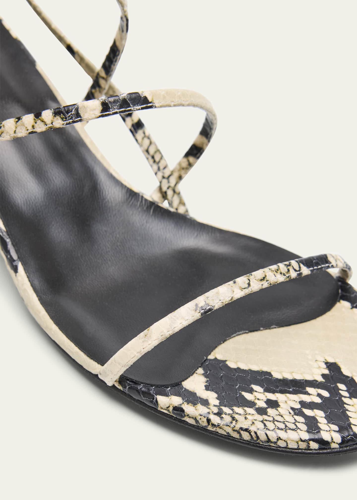 Khaite Strappy Python-Embossed Kitten Sandals Image 3 of 4