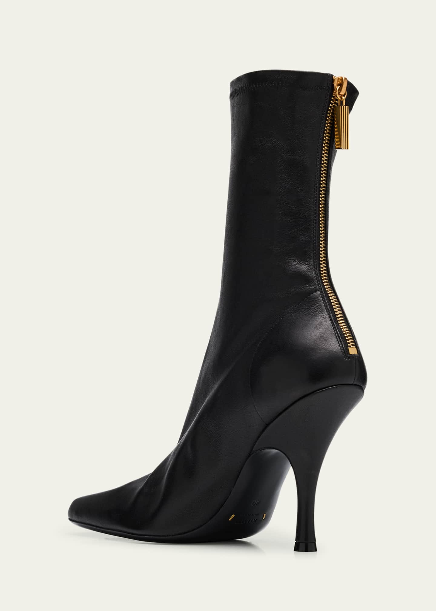 Khaite Eva Stretch Leather Ankle Booties Image 3 of 5