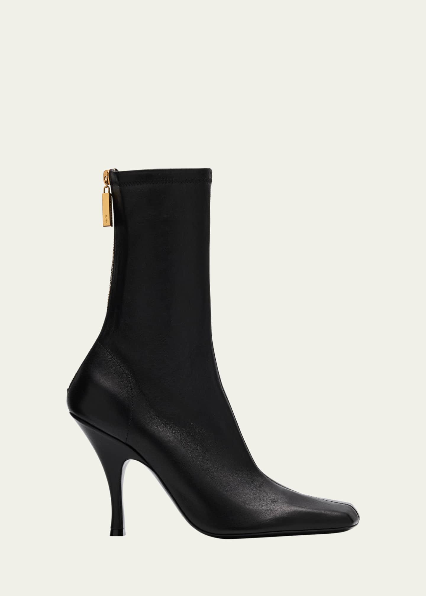 Khaite Eva Stretch Leather Ankle Booties Image 1 of 5