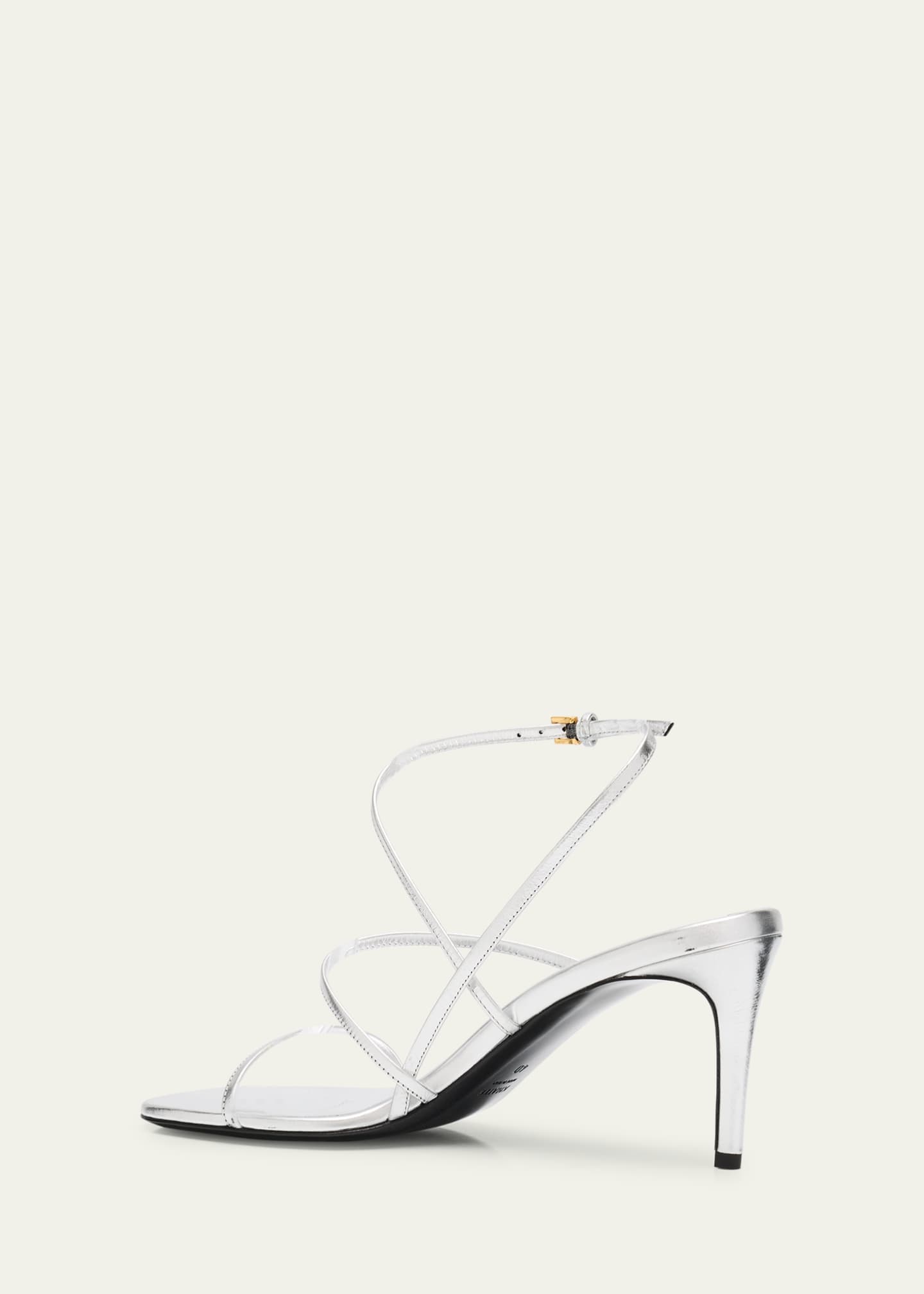 Khaite Strappy Metallic Ankle-Strap Sandals Image 3 of 5