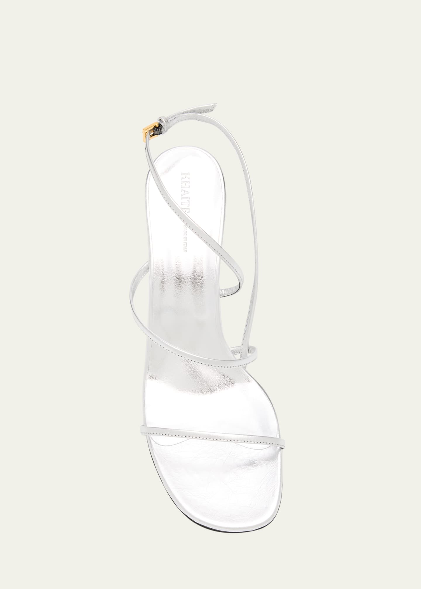 Khaite Strappy Metallic Ankle-Strap Sandals Image 5 of 5
