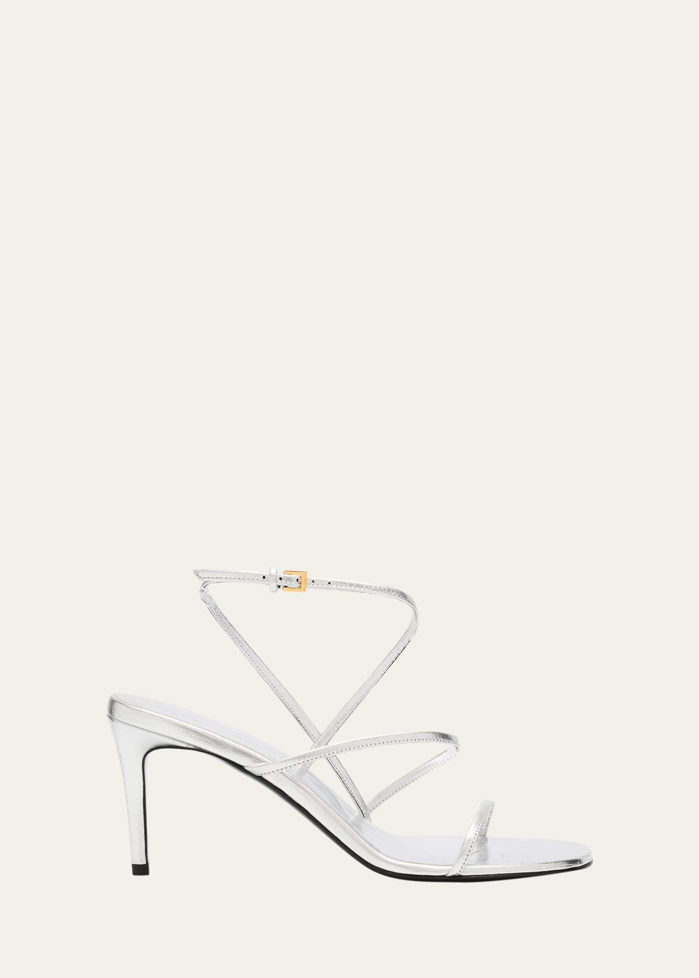 Khaite Strappy Metallic Ankle-Strap Sandals Image 1 of 5