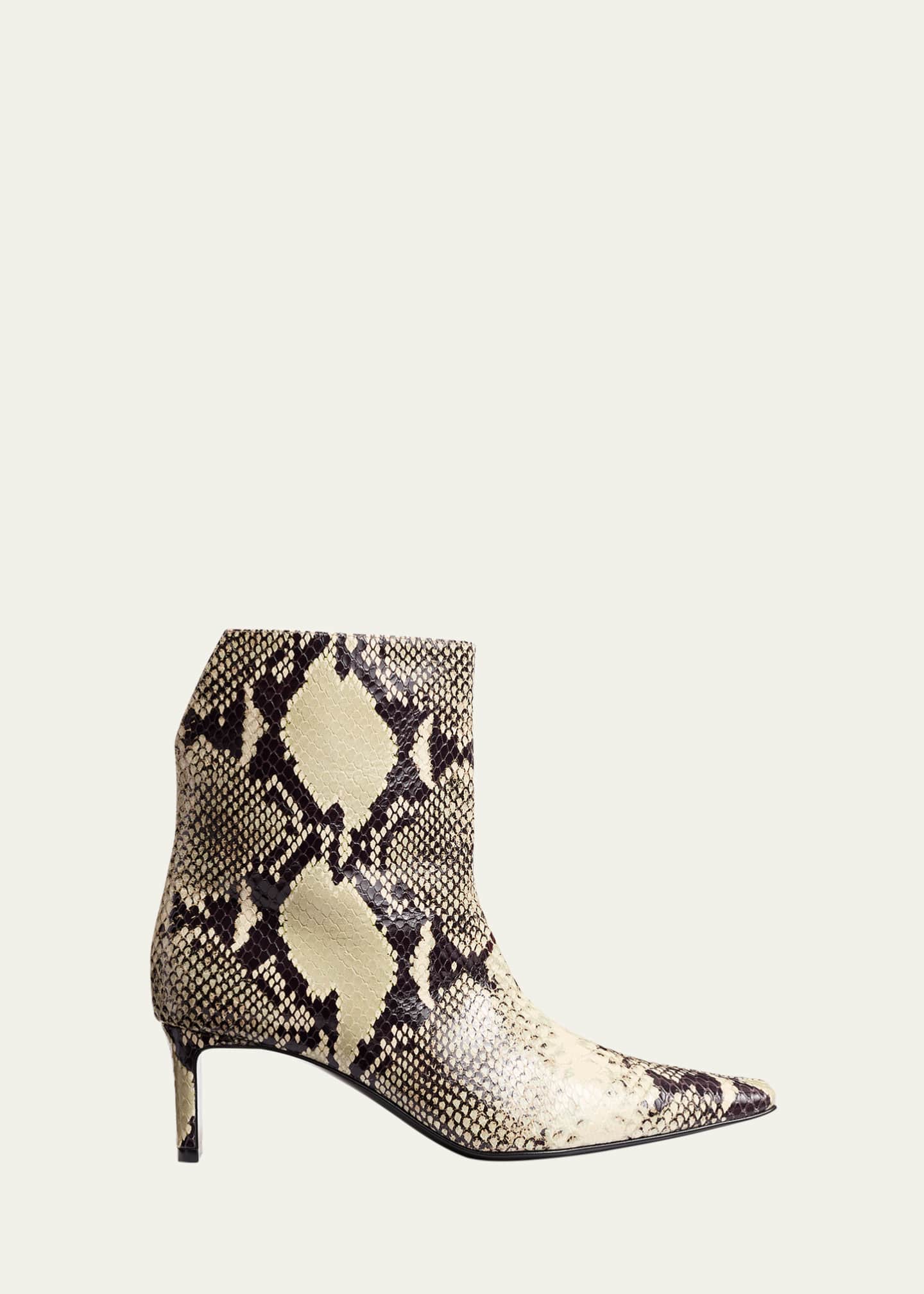 Khaite Ona Python-Embossed Stiletto Ankle Boots Image 1 of 2