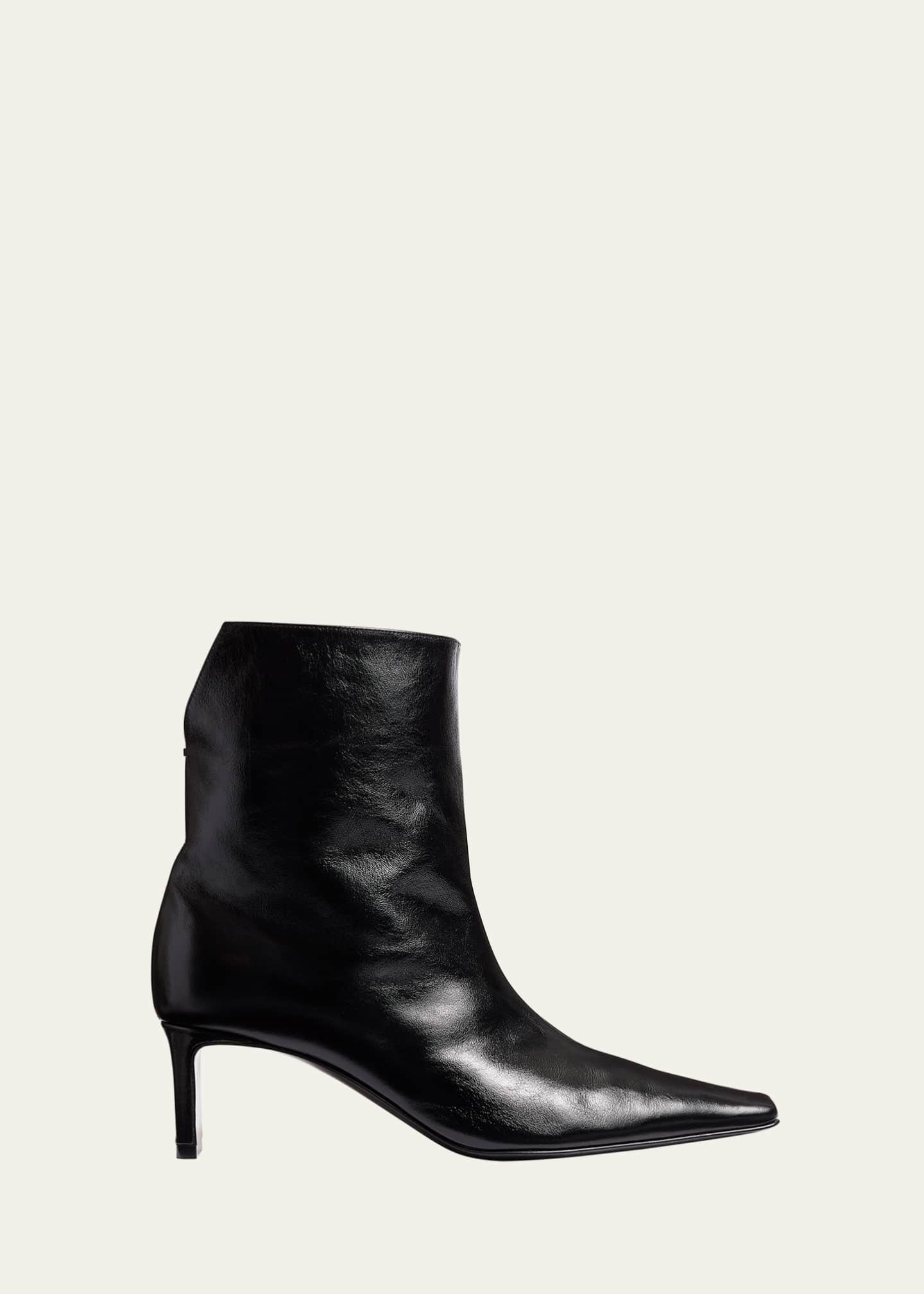 Khaite Ona Leather Stiletto Ankle Boots Image 1 of 2