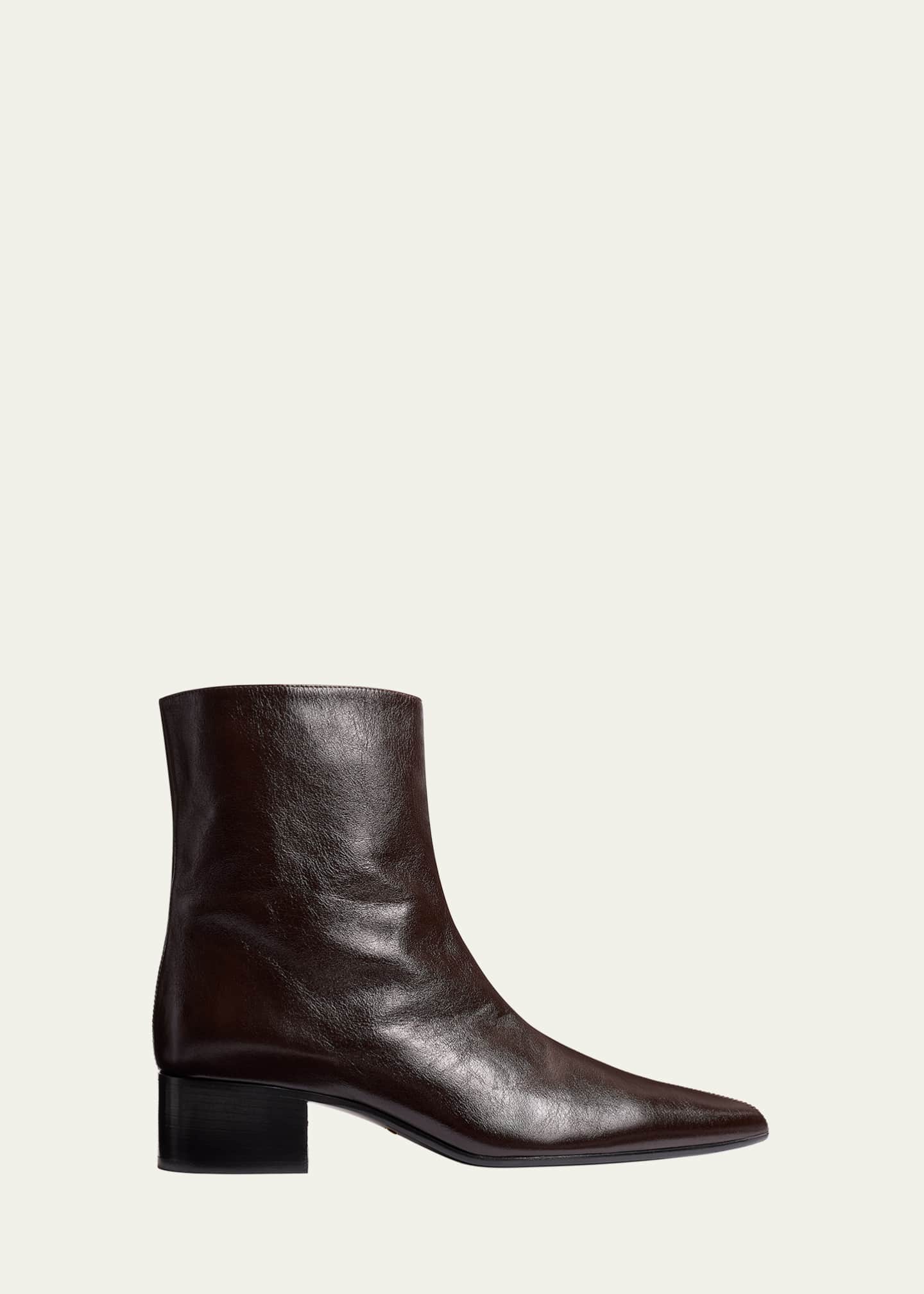 Khaite Andee Leather Ankle Boots