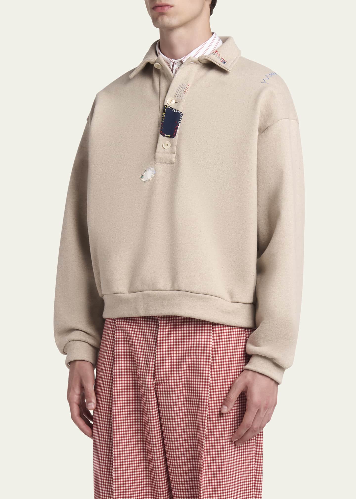 Marni Men's Multi-Stitch Boxy Rugby Shirt Image 4 of 5
