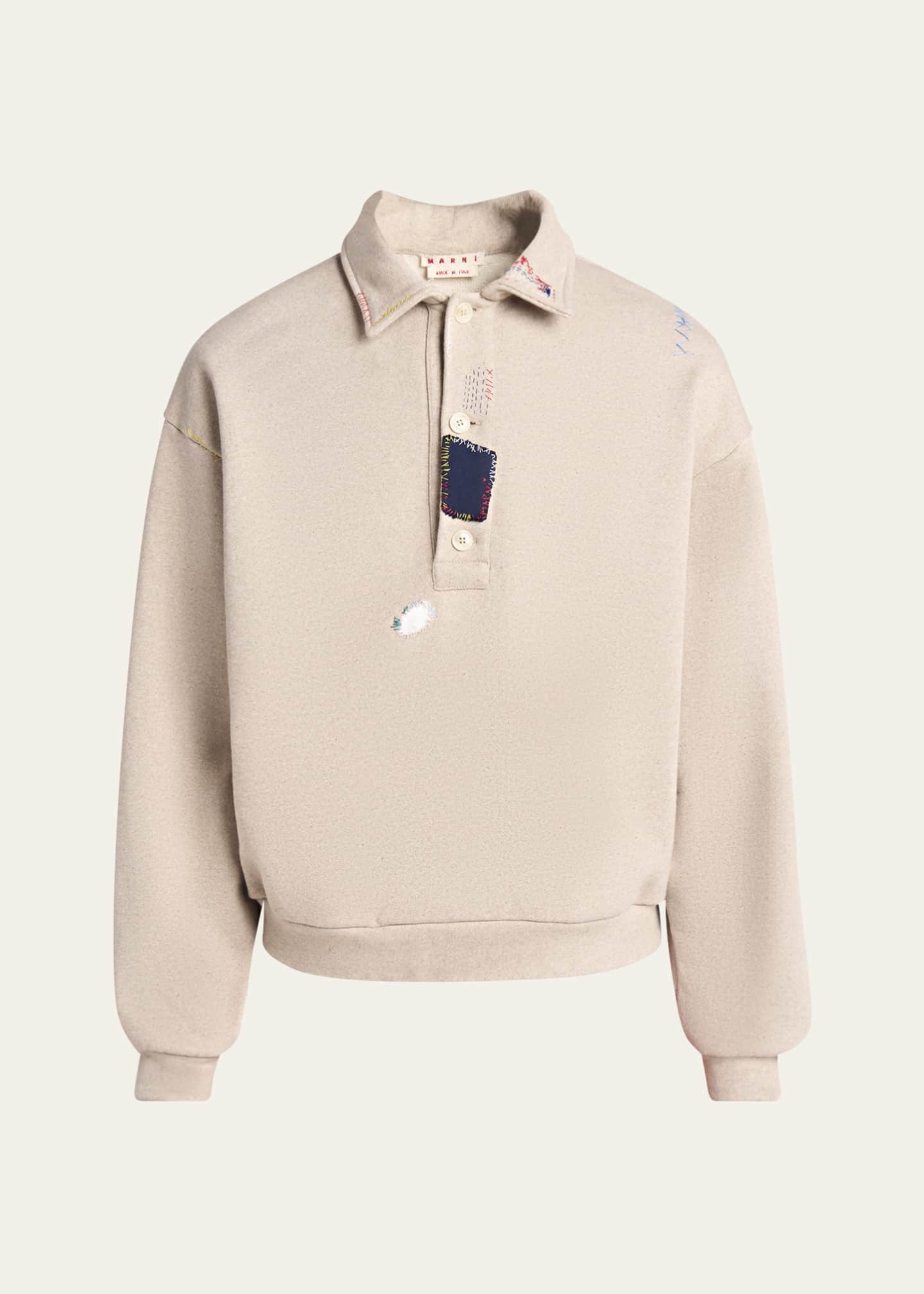 Marni Men's Multi-Stitch Boxy Rugby Shirt Image 1 of 5