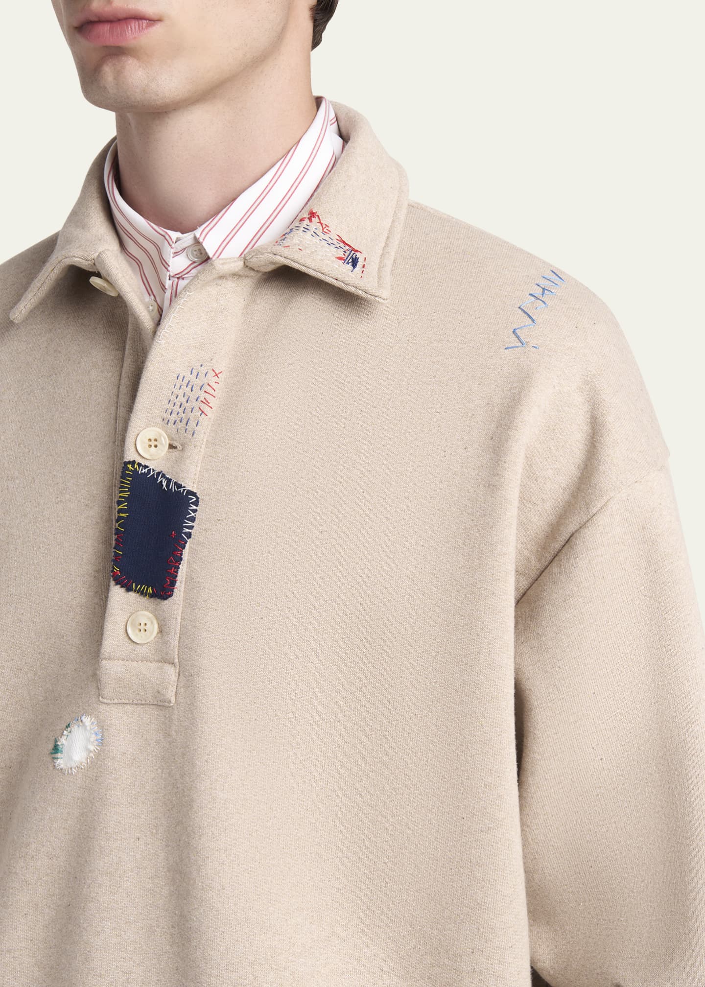 Marni Men's Multi-Stitch Boxy Rugby Shirt Image 5 of 5