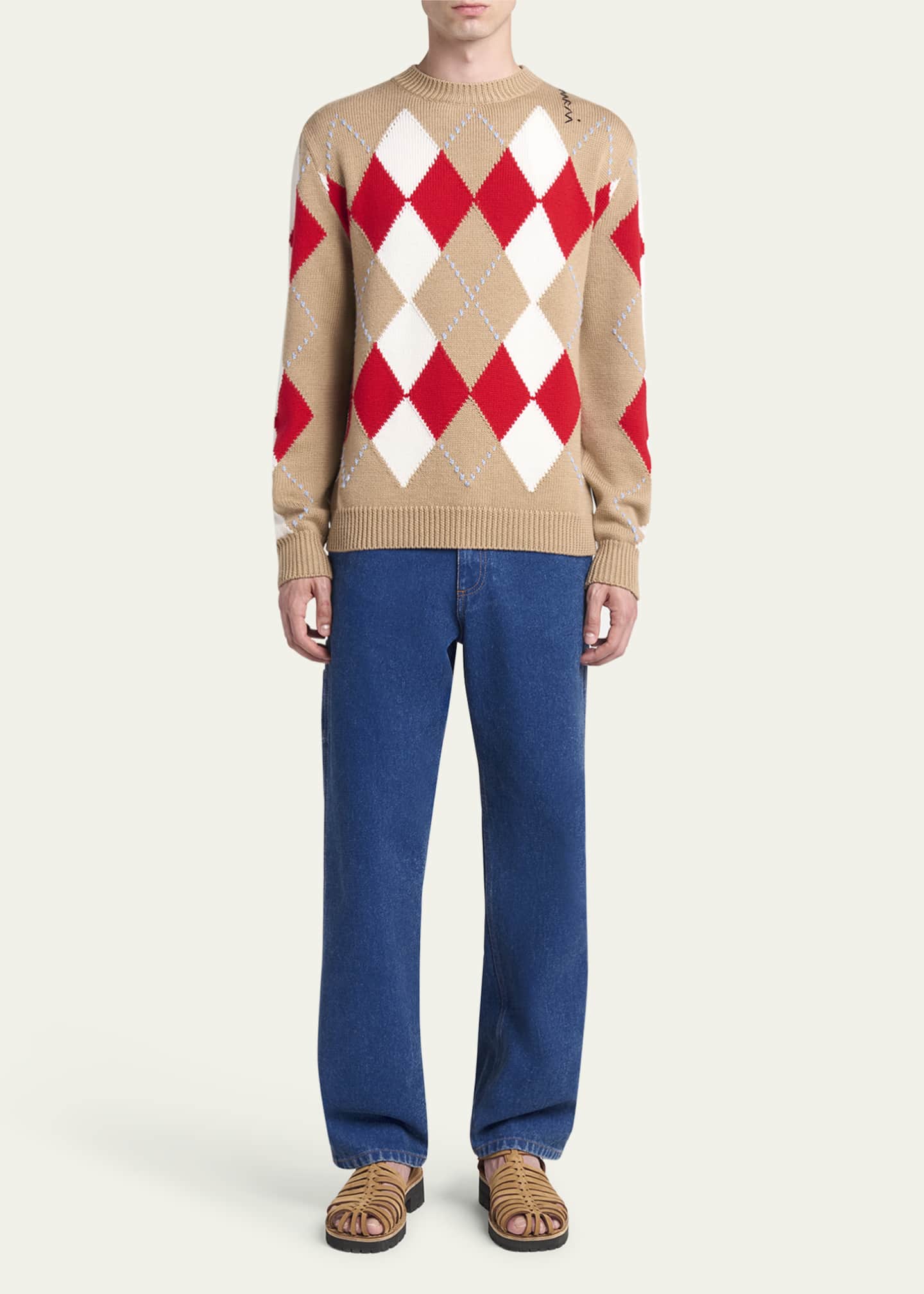 Marni Men's Argyle Intarsia Sweater Image 2 of 5