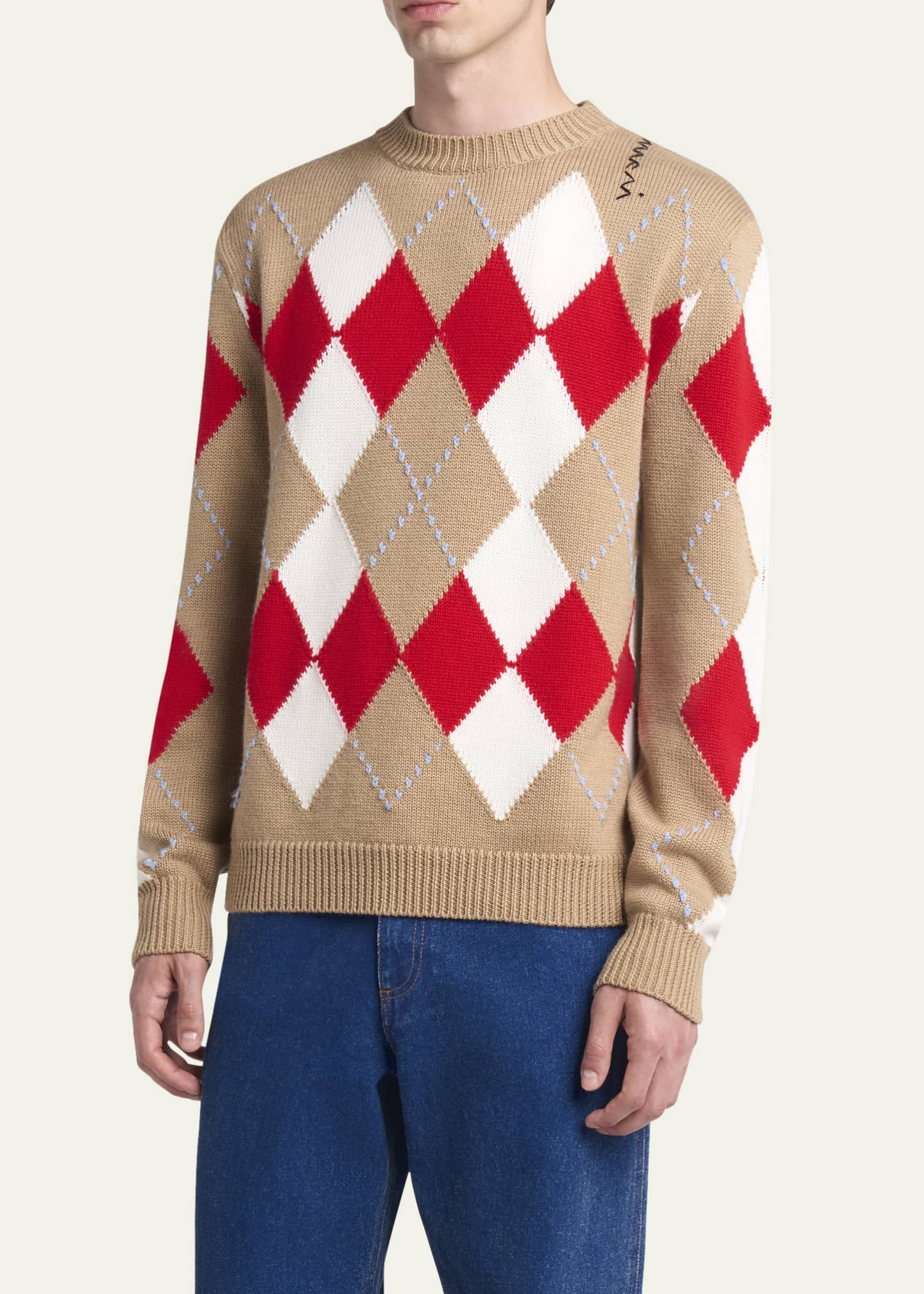 Marni Men's Argyle Intarsia Sweater Image 4 of 5