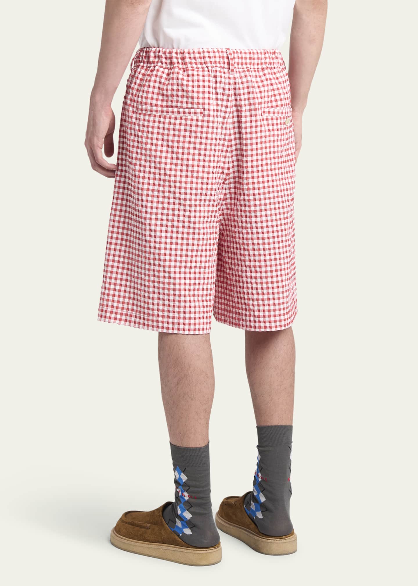 Marni Men's Gingham Seersucker Shorts Image 3 of 5