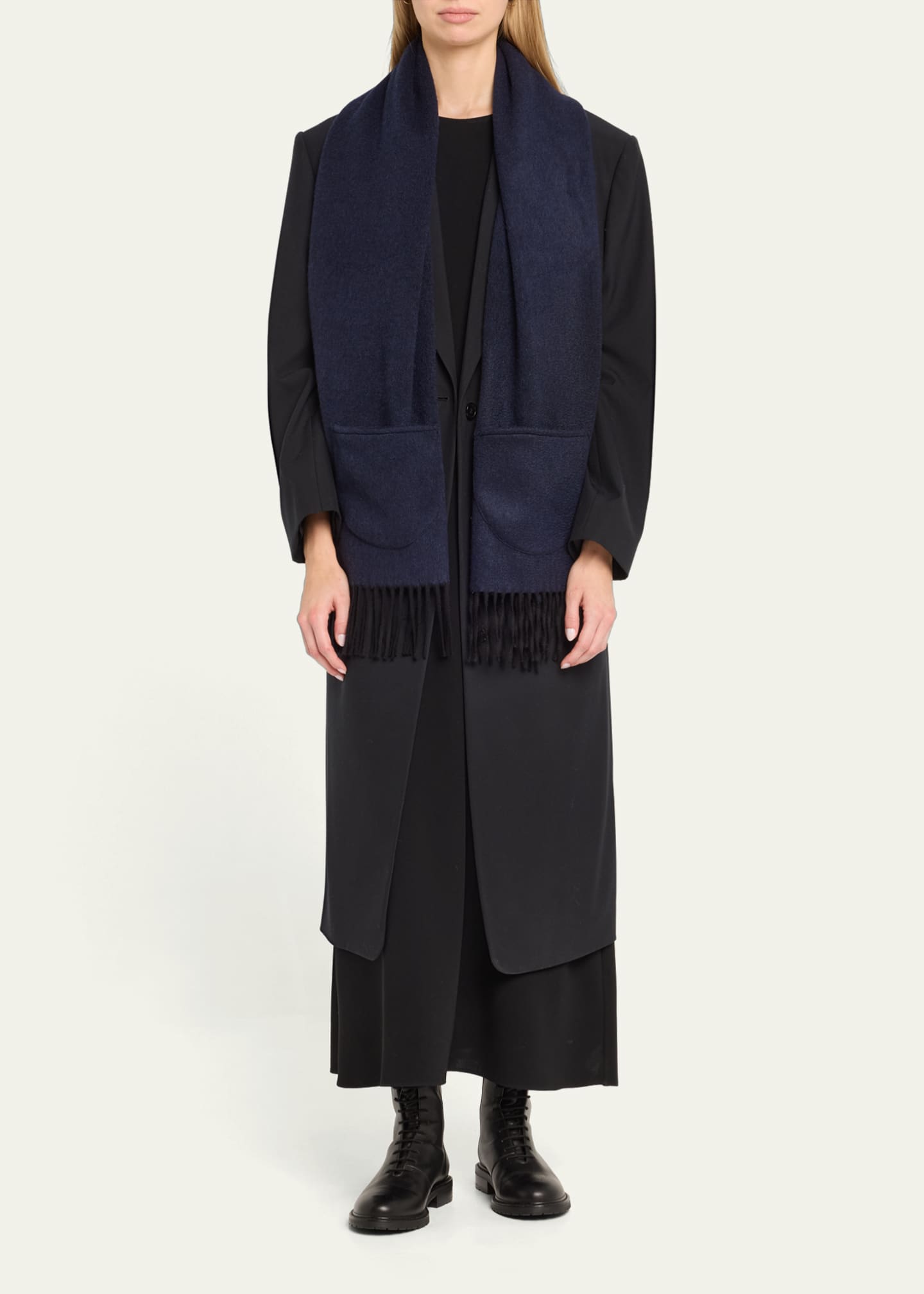 Alonpi Cashmere Fringe Trim Pocket Scarf Image 2 of 4