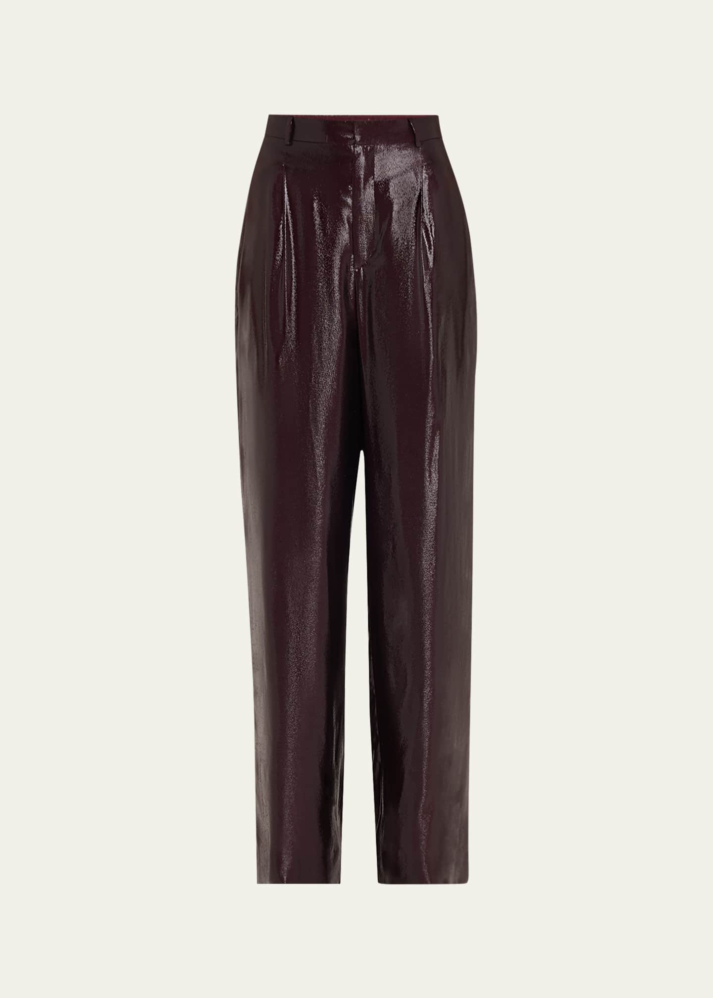 INDRESS Shiny Metallic Wide Leg Pants Image 1 of 5