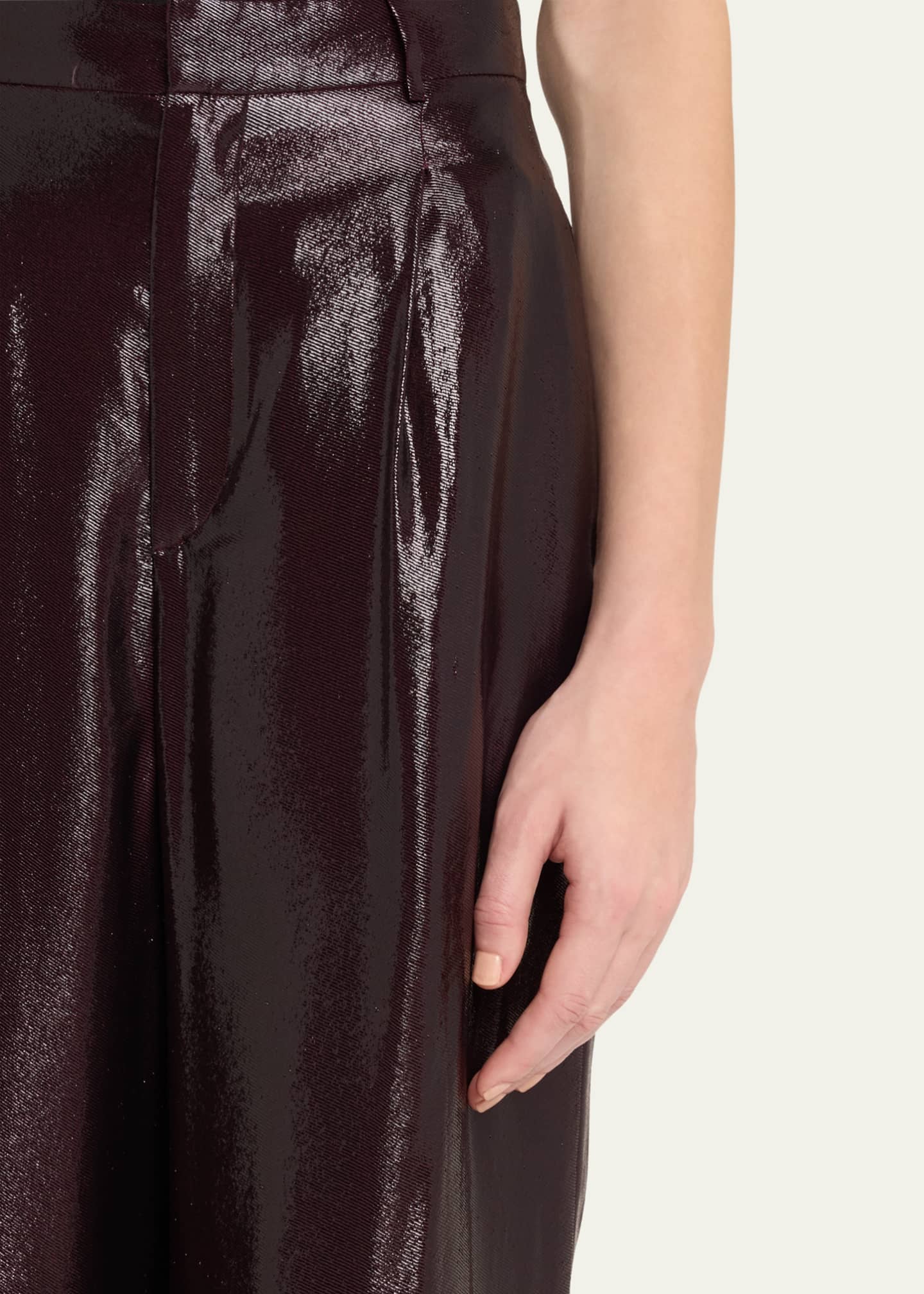 INDRESS Shiny Metallic Wide Leg Pants Image 5 of 5