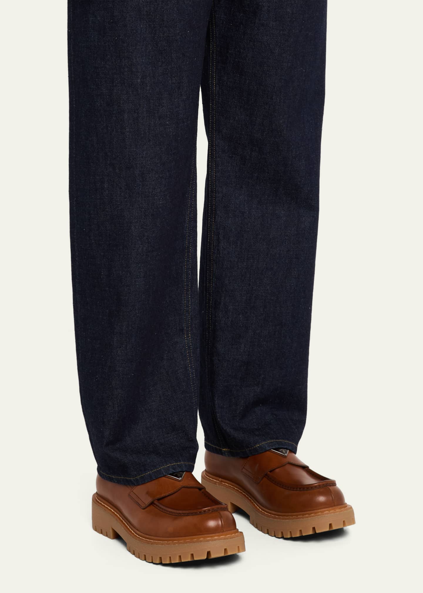 Prada Men's St Moritz Leather Penny Loafers Image 2 of 6
